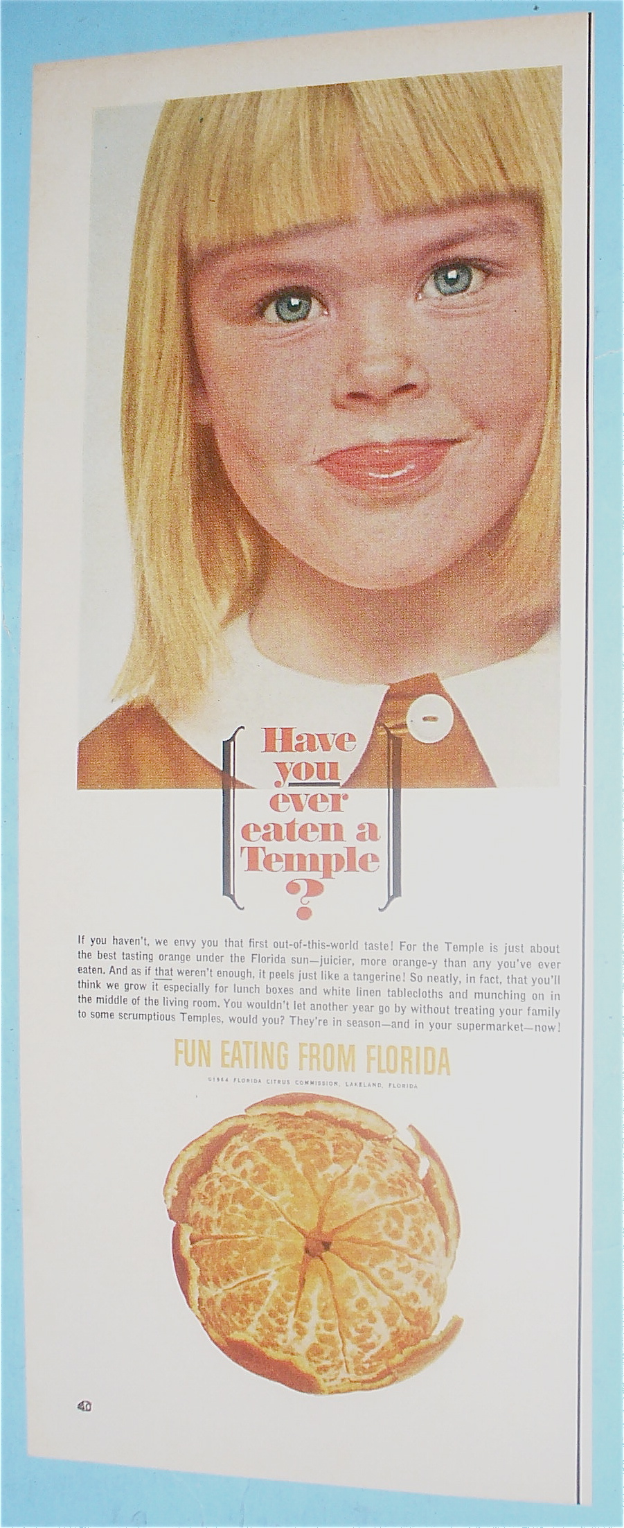 1964 Florida Oranges With Girl Licking Lips