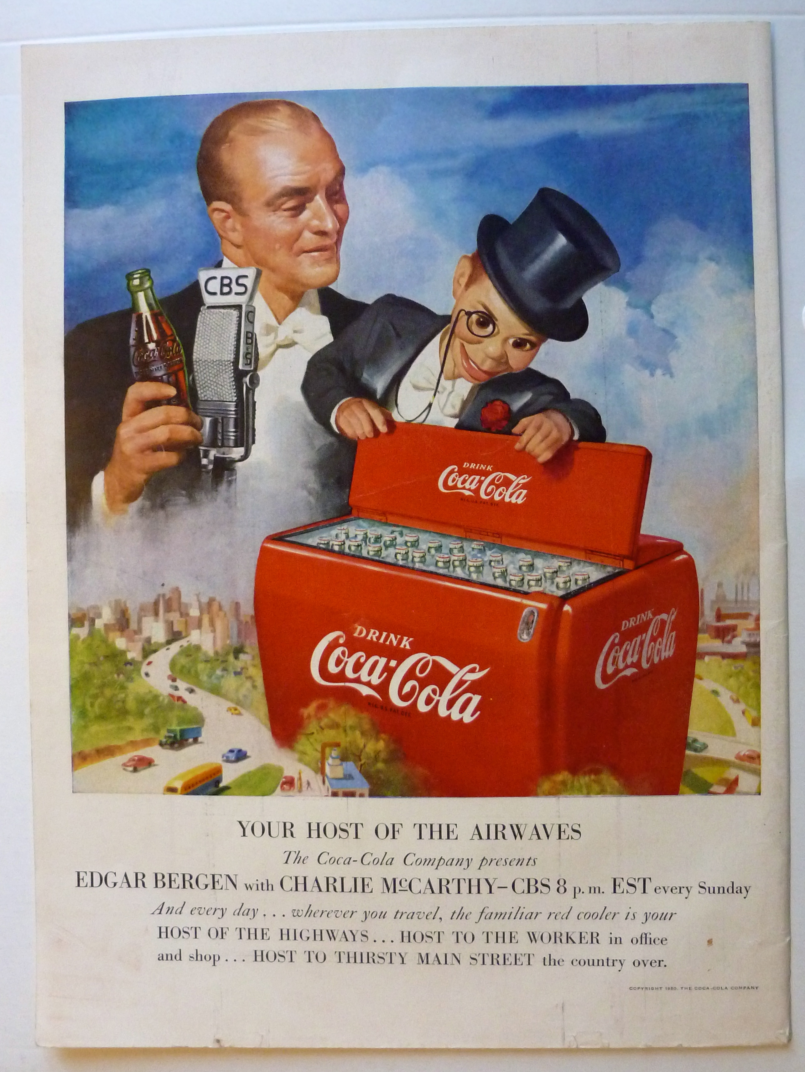 1950 Coca Cola (Coke) w/Edgar Bergen & Charlie McCarthy