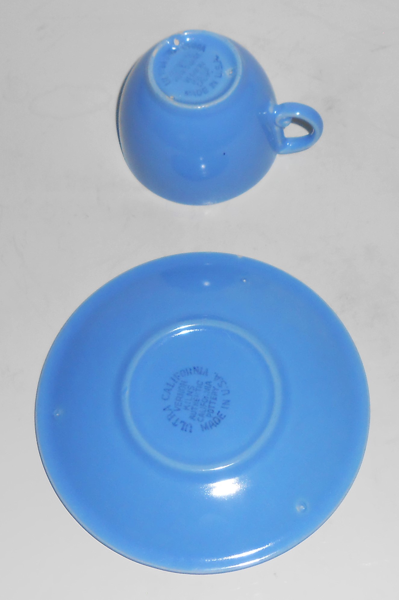 Vernon Kilns Pottery Pottery Ultra California Blue Demi