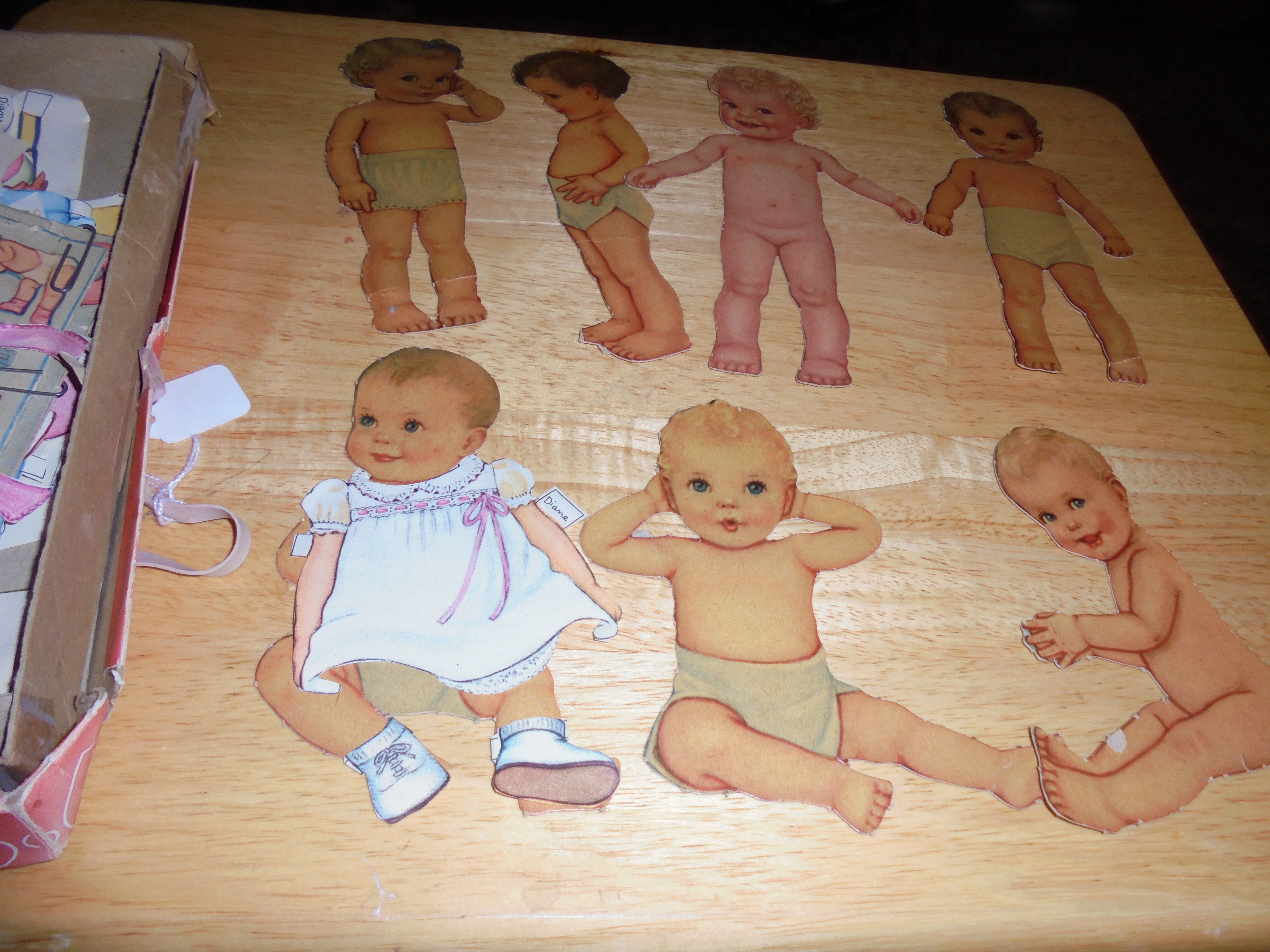 Paper Doll, Babies Lot of 7 plus clothing etc
