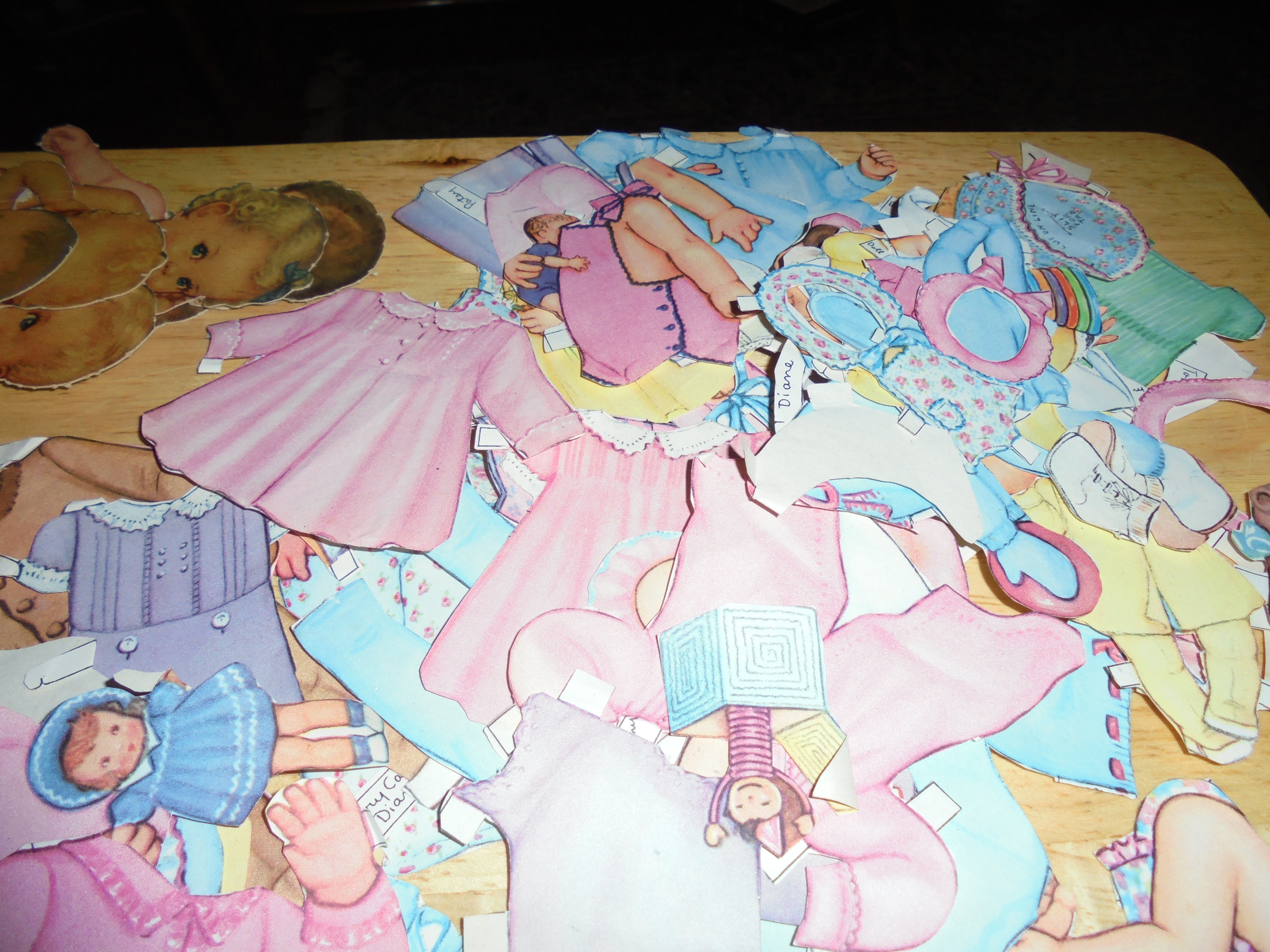 Paper Doll, Babies Lot of 7 plus clothing etc