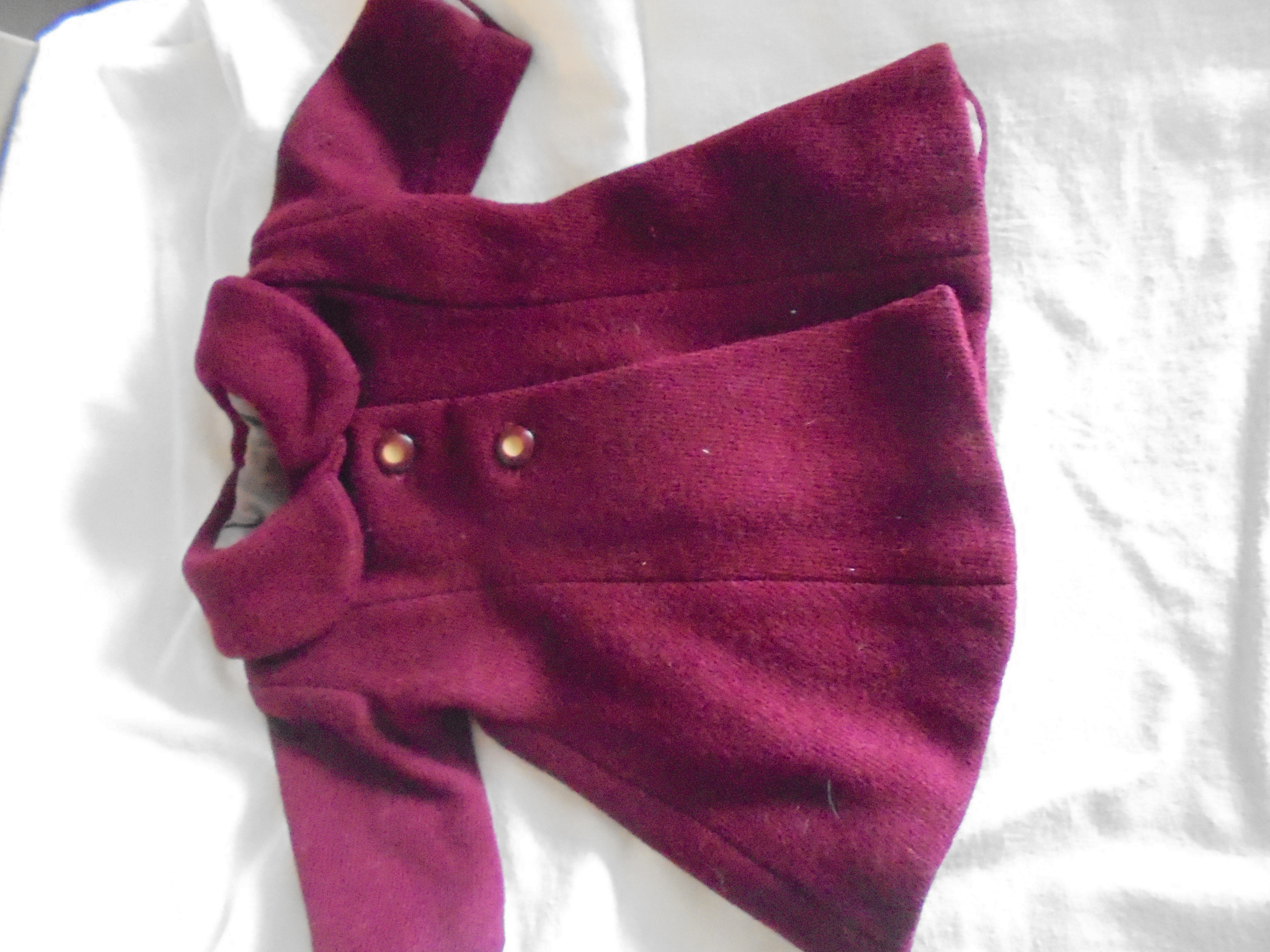 Dolls Wool Lined Coat Hand Made 1950s