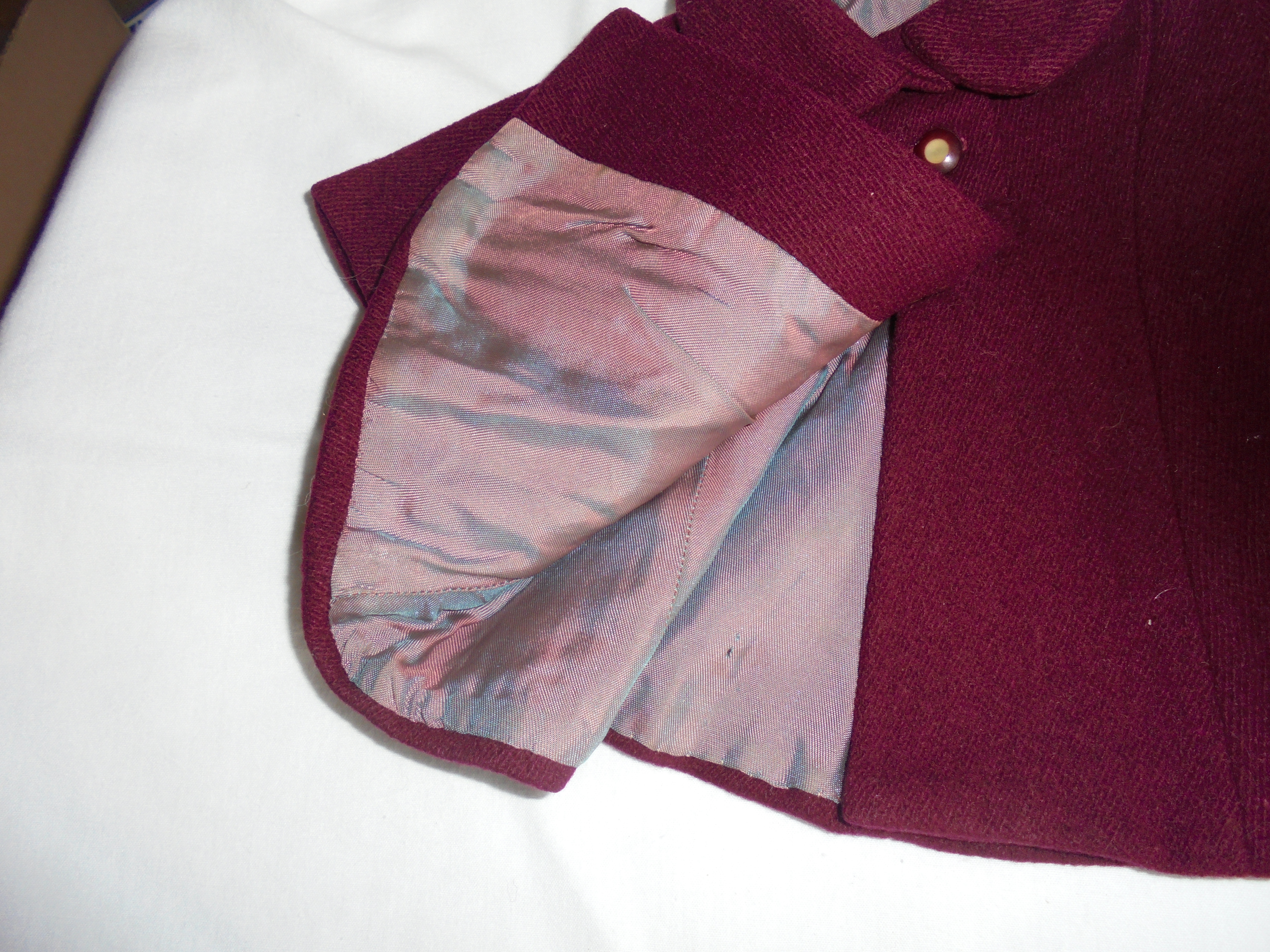 Dolls Wool Lined Coat Hand Made 1950s