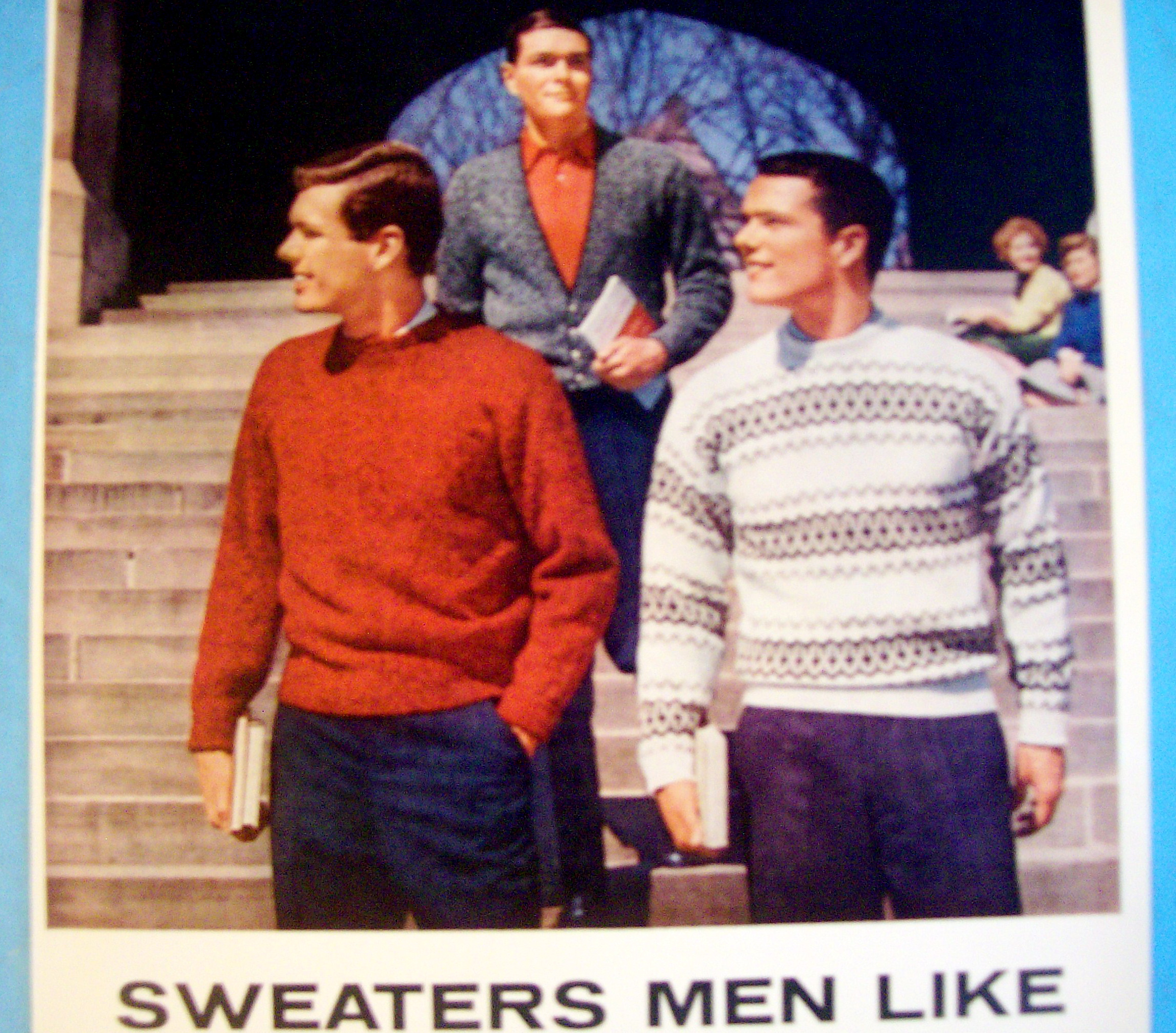 1958 Orlon Sweaters with Three Men In Sweaters