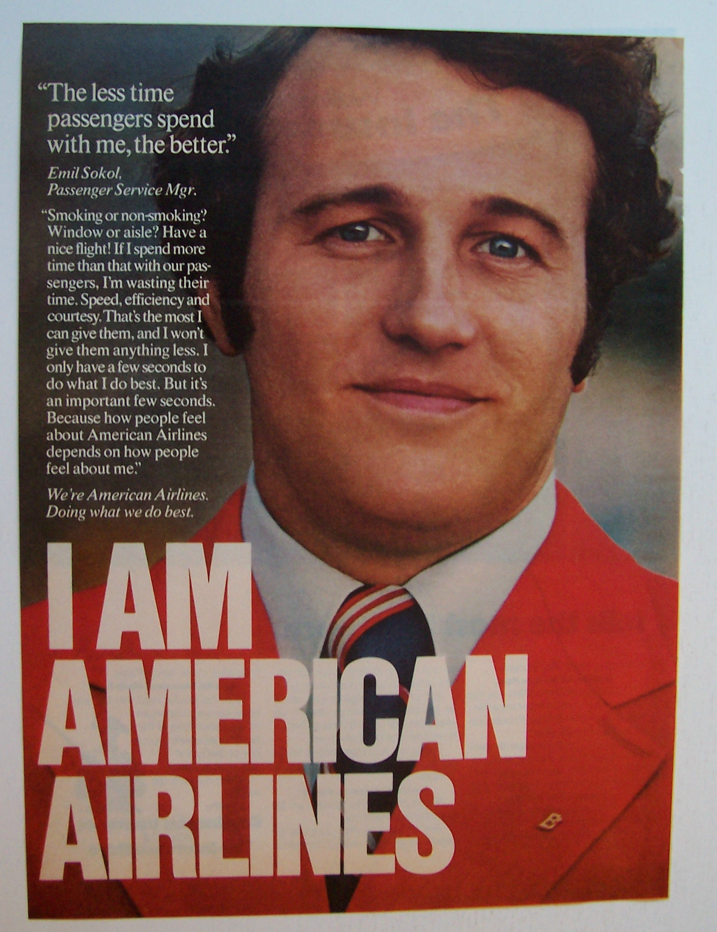 1976 American Airlines with a Passenger Service Manager