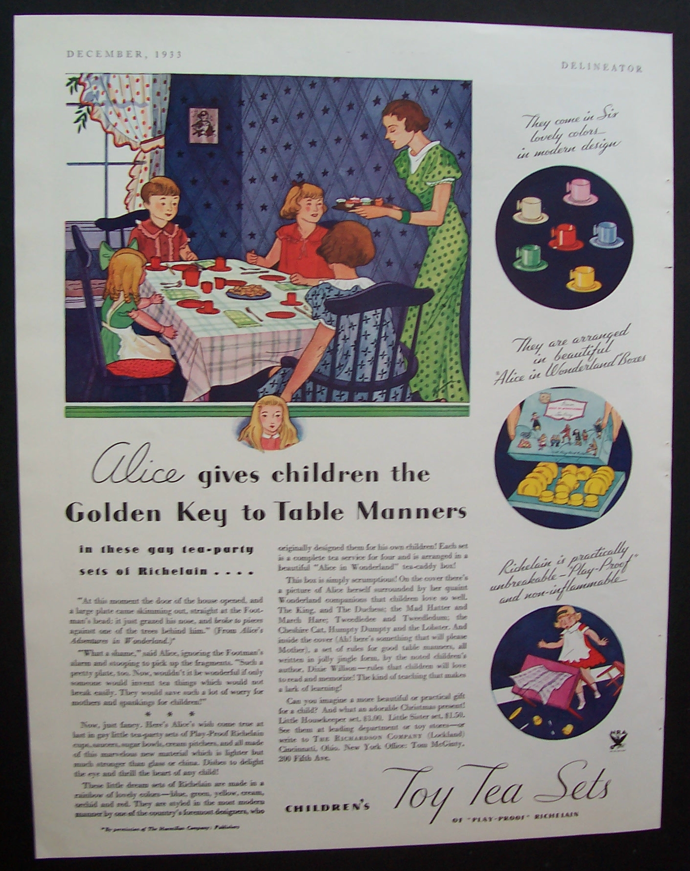 1933 Children's Toy Tea Sets