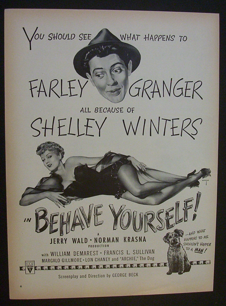 1951  Movie  Ad  for  Behave  Yourself