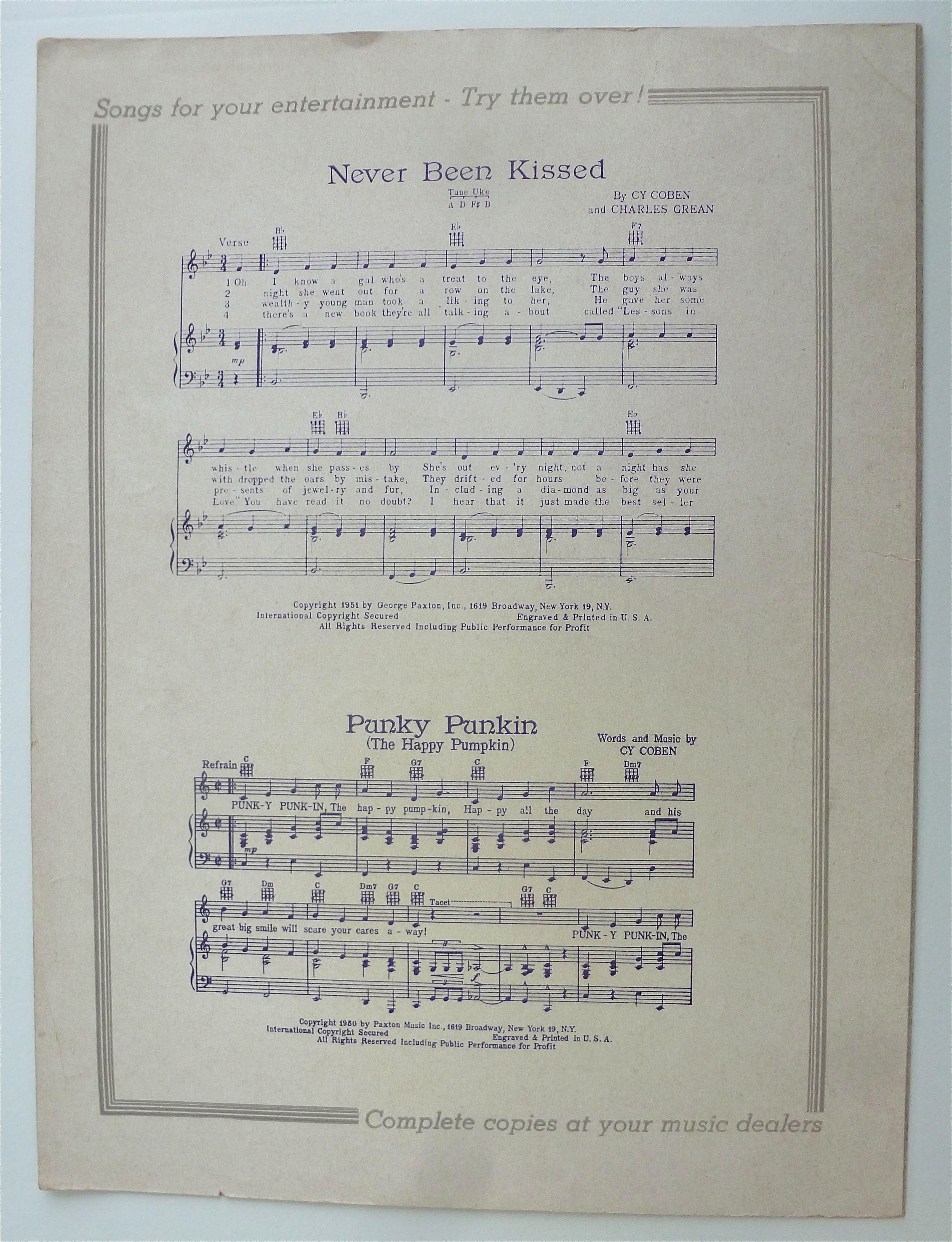 Sheet Music Of 1951 How Many Times (Can I Fall In Love)