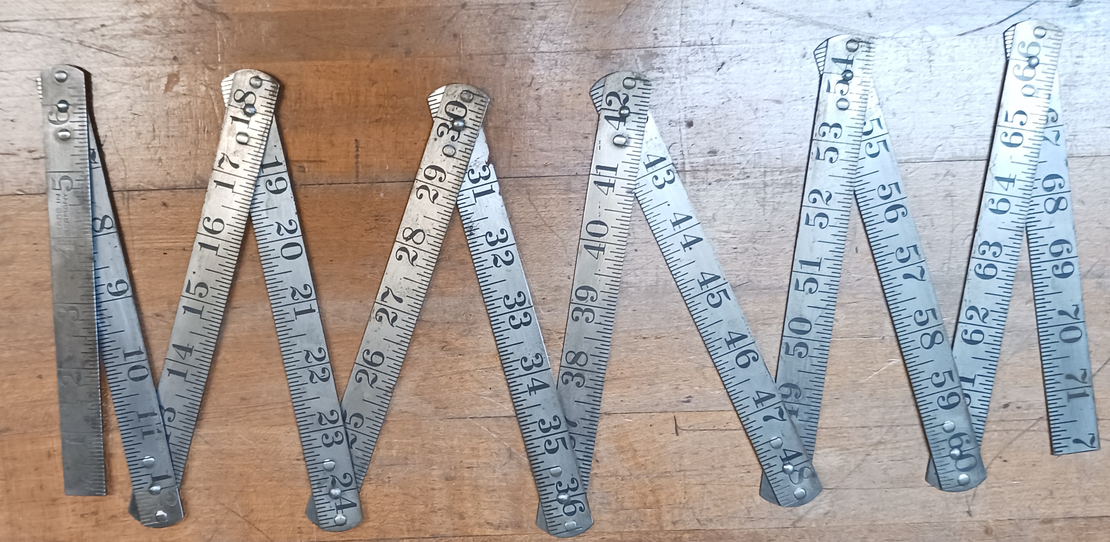 Steel 72 inch Zig-Zag Folding Rule Made in Germany