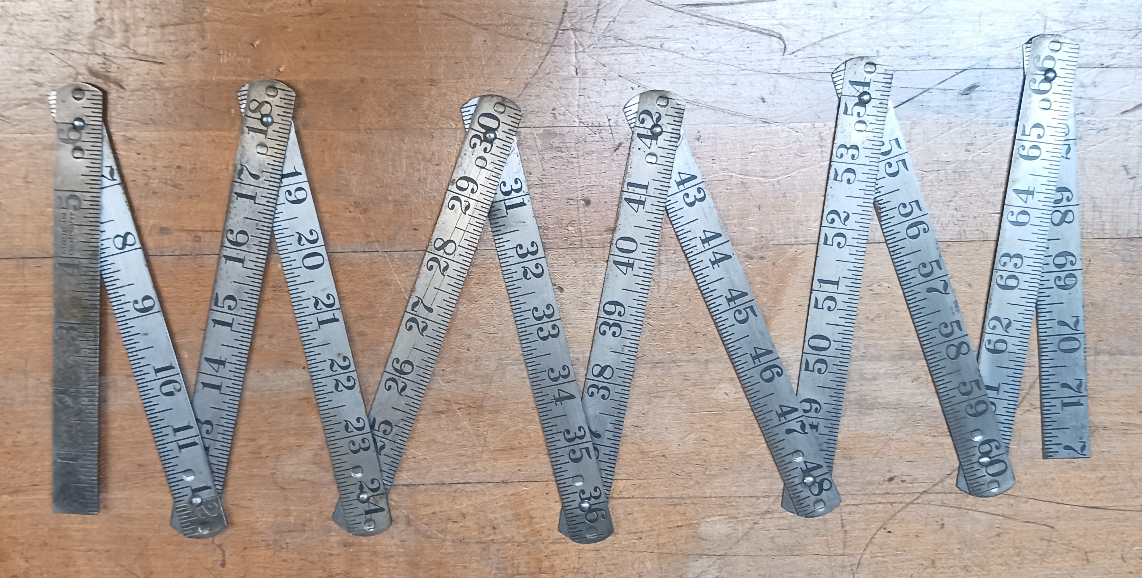 Steel 72 inch Zig-Zag Folding Rule Made in Germany