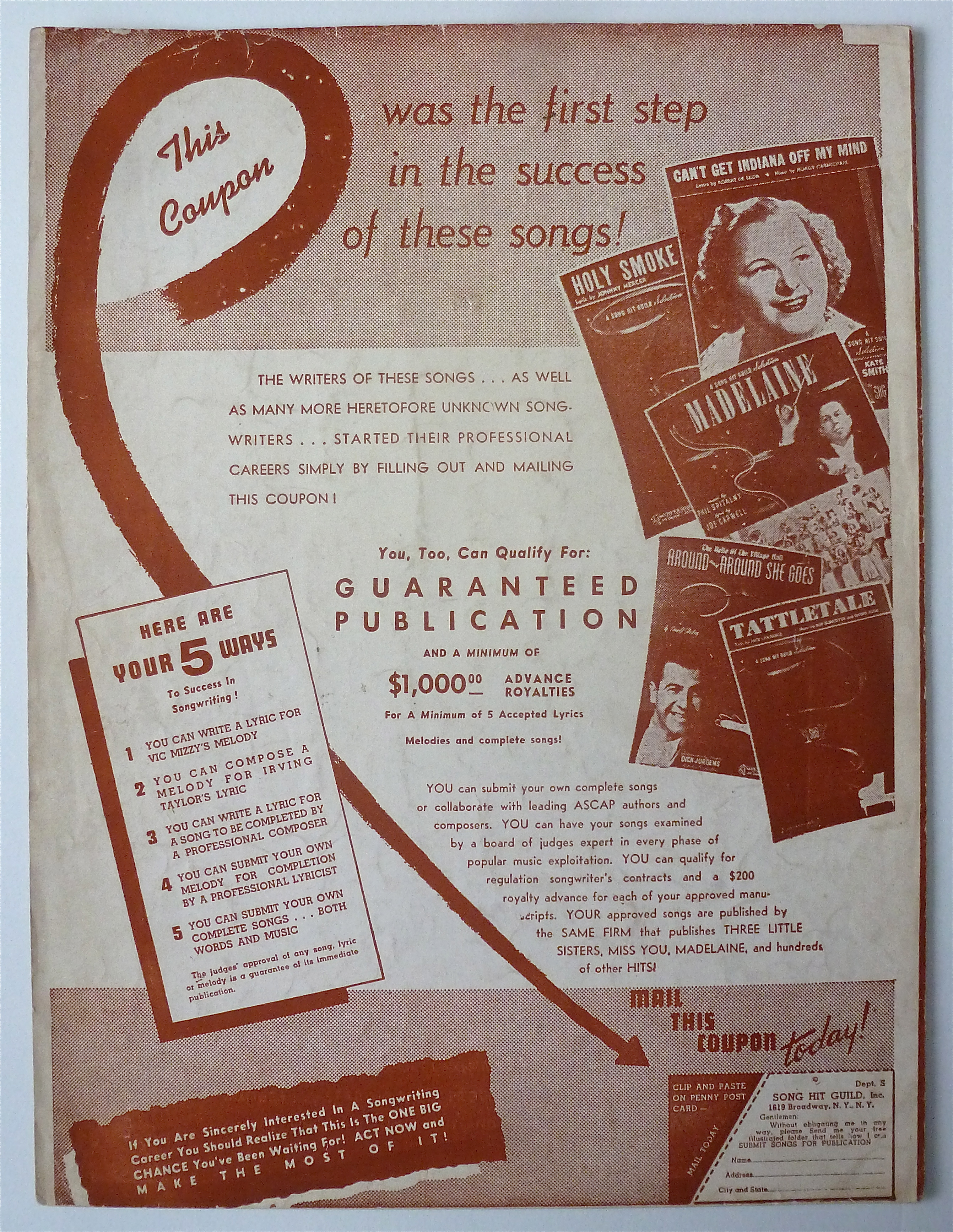Sheet Music For 1943 Take It Easy