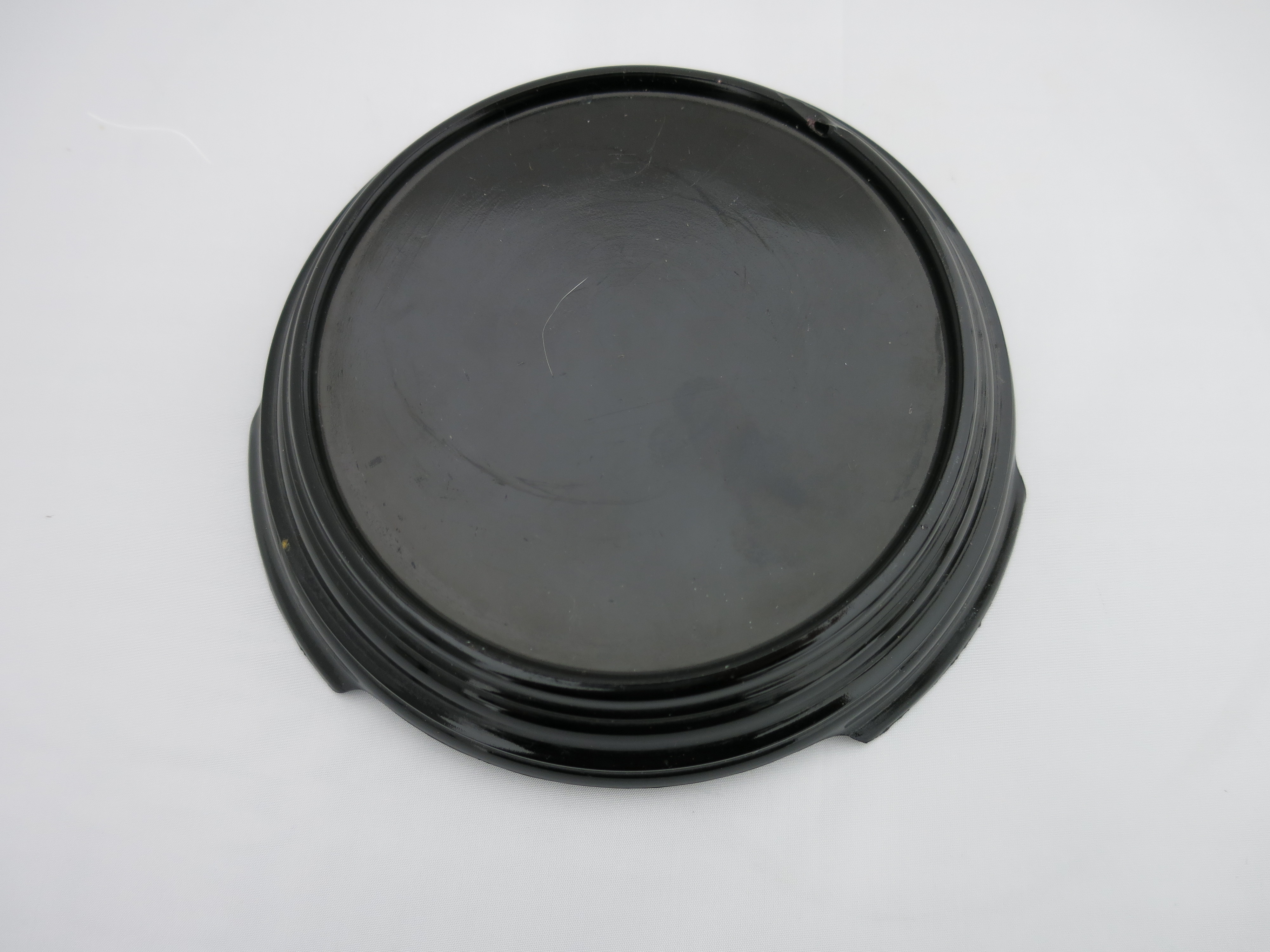 Art Deco Black Amethyst Glass Pedestal Base Riser