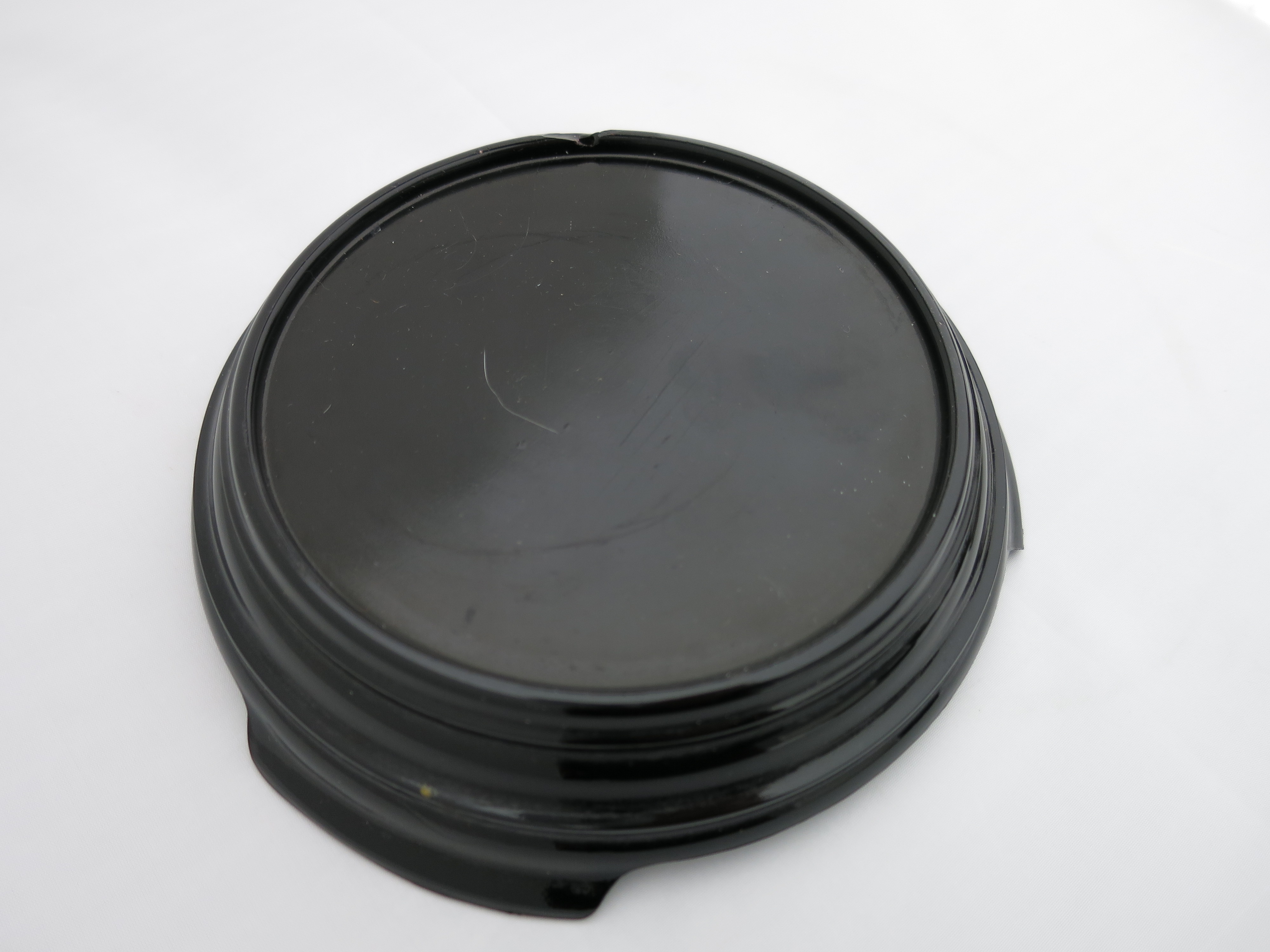 Art Deco Black Amethyst Glass Pedestal Base Riser