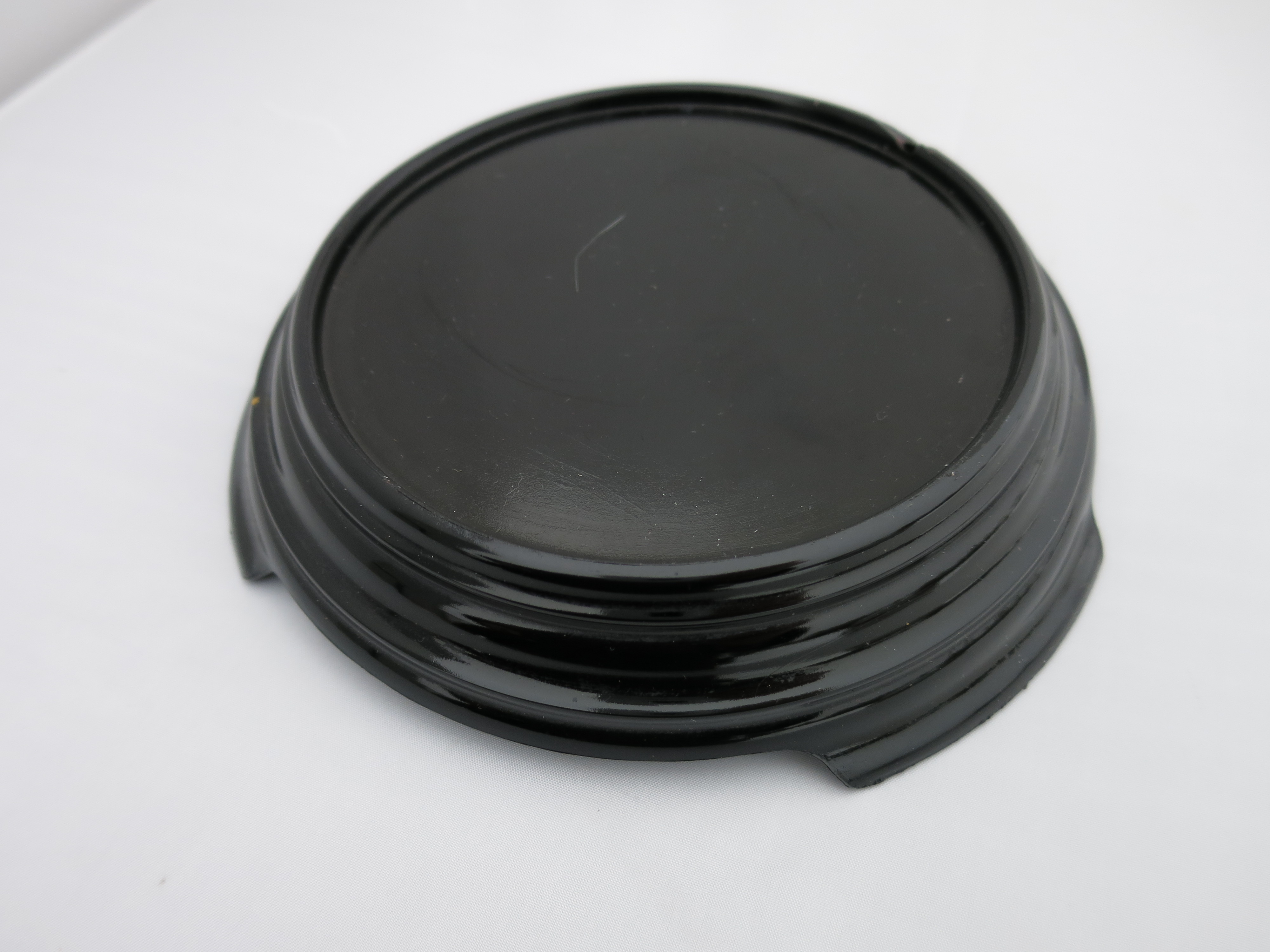 Art Deco Black Amethyst Glass Pedestal Base Riser