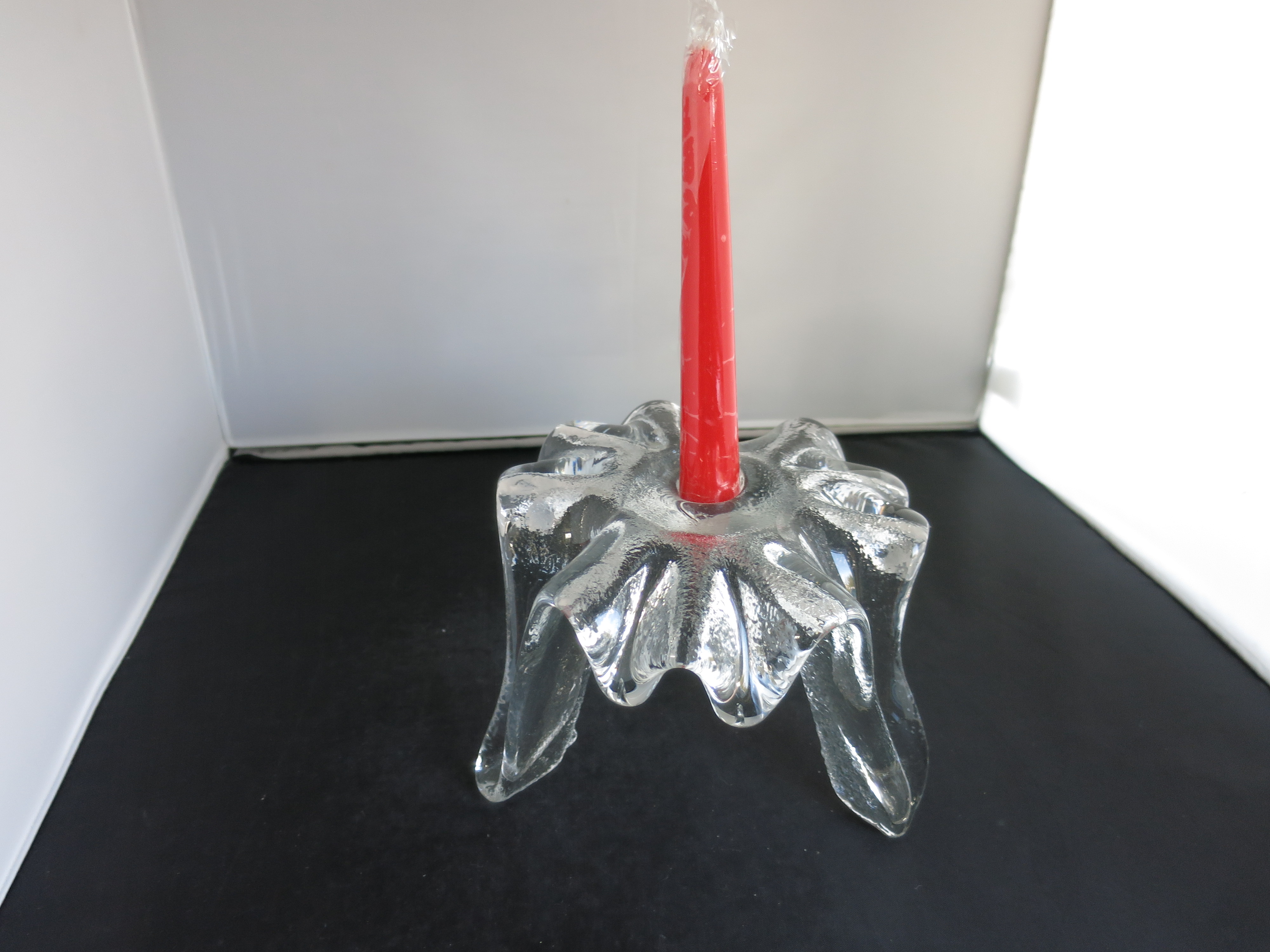 Blenko Ice Floe Art Glass Candle Holder Candleholder