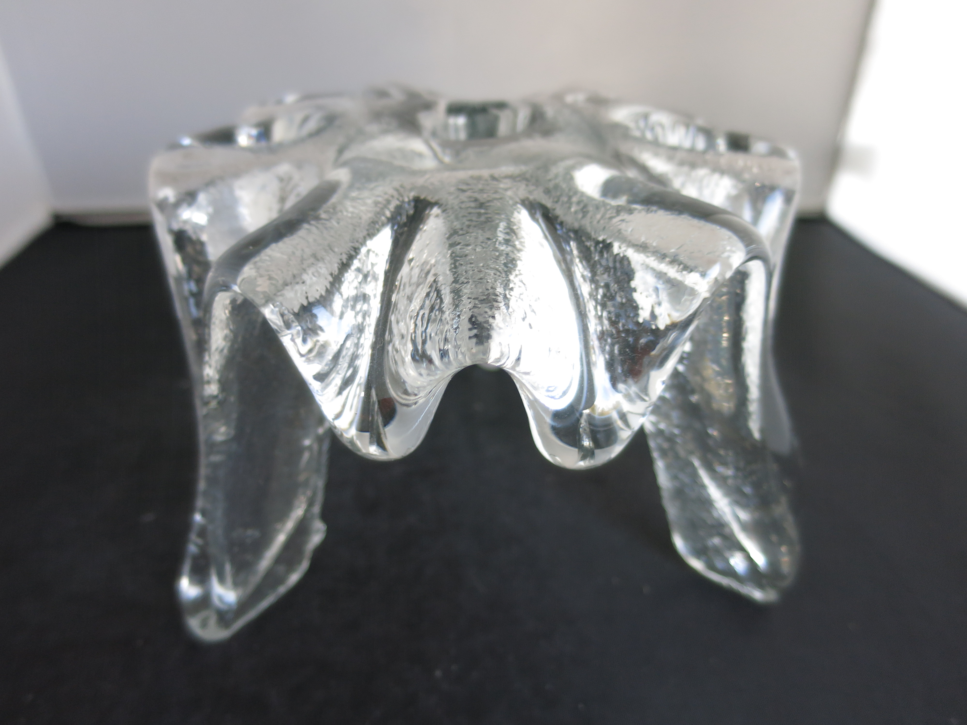 Blenko Ice Floe Art Glass Candle Holder Candleholder