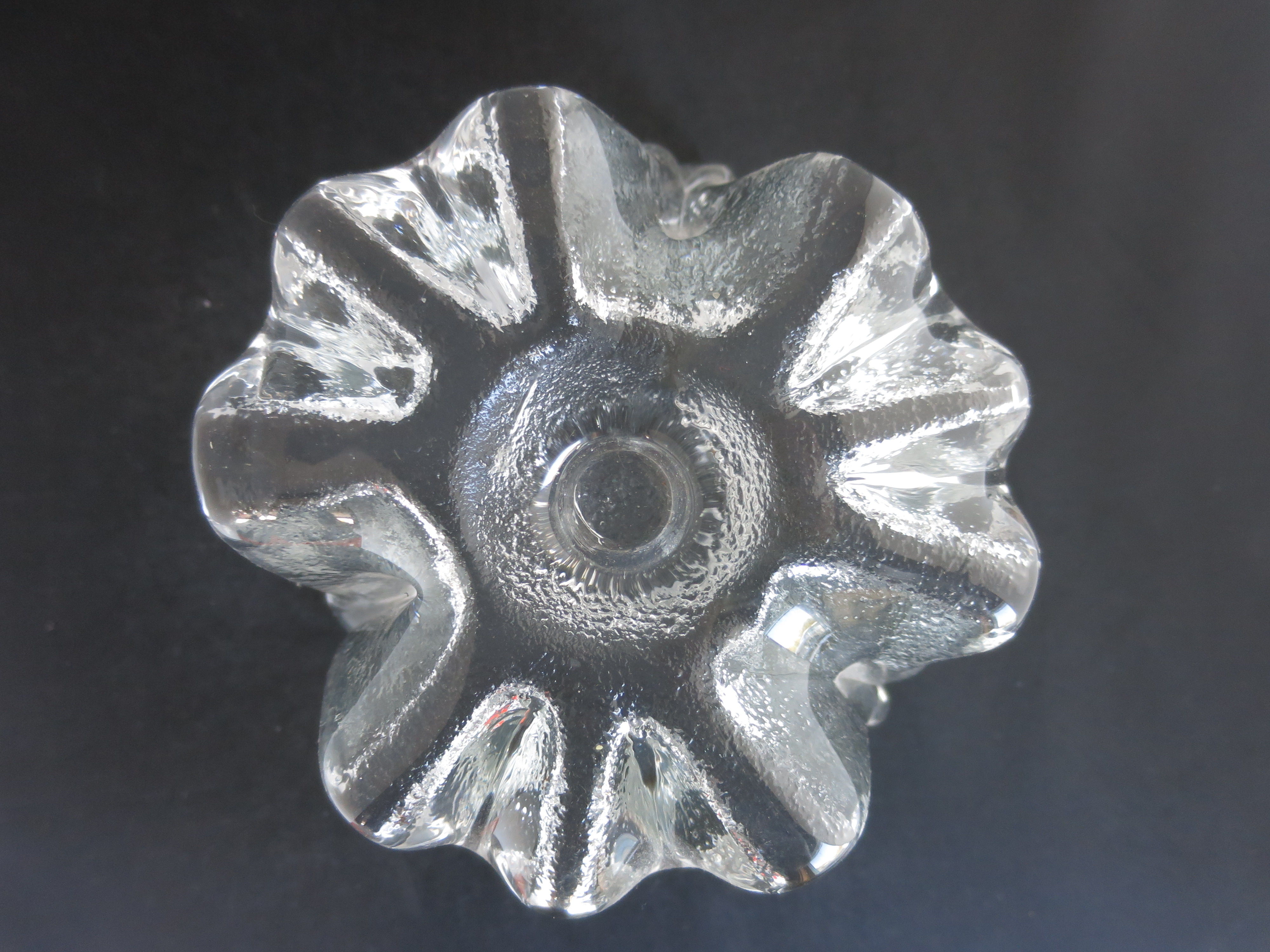Blenko Ice Floe Art Glass Candle Holder Candleholder