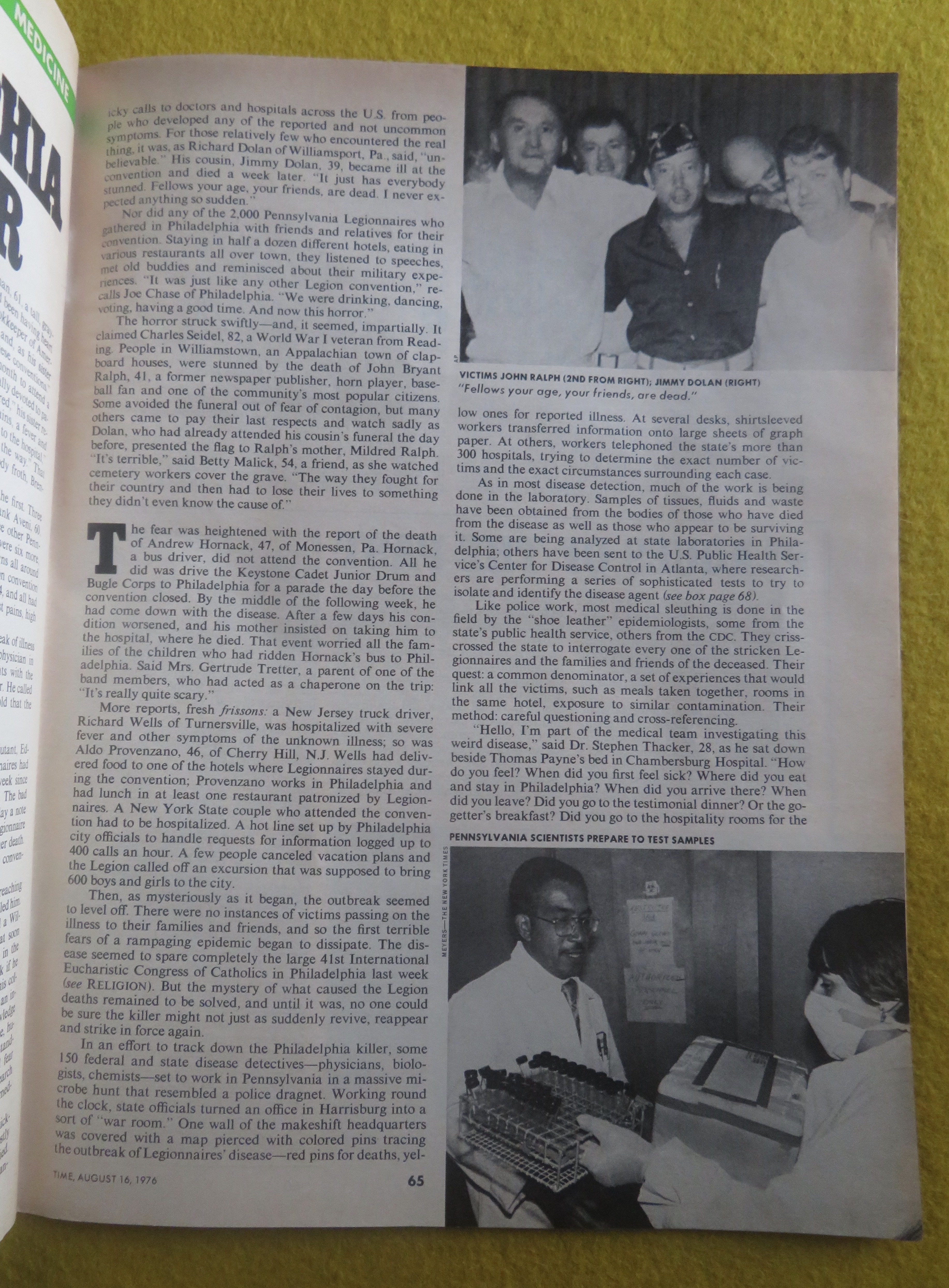Time Magazine August 16, 1976 The Philly Killer