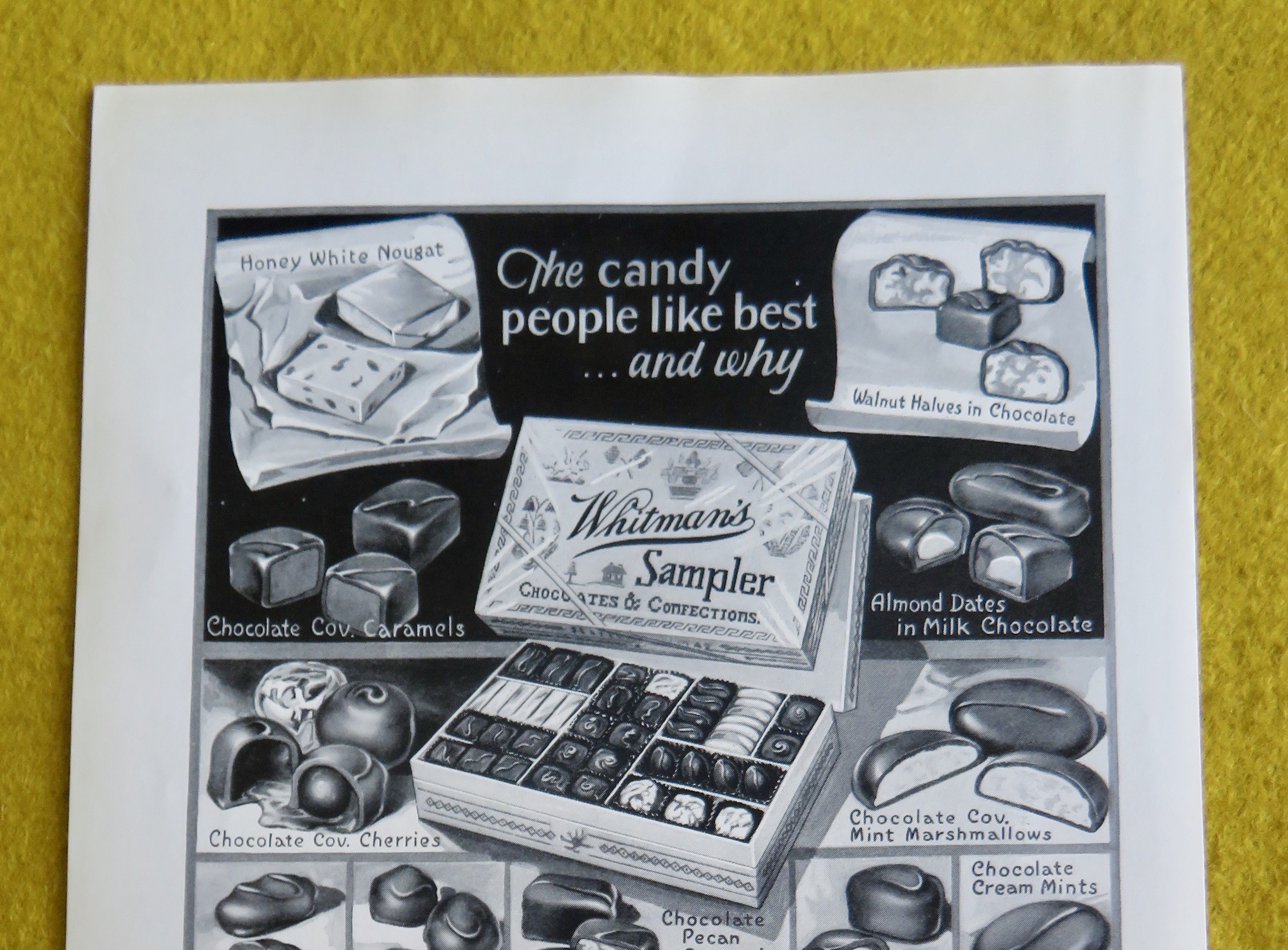 1930 Whitman's Sampler Chocolates with Variety Of Candy