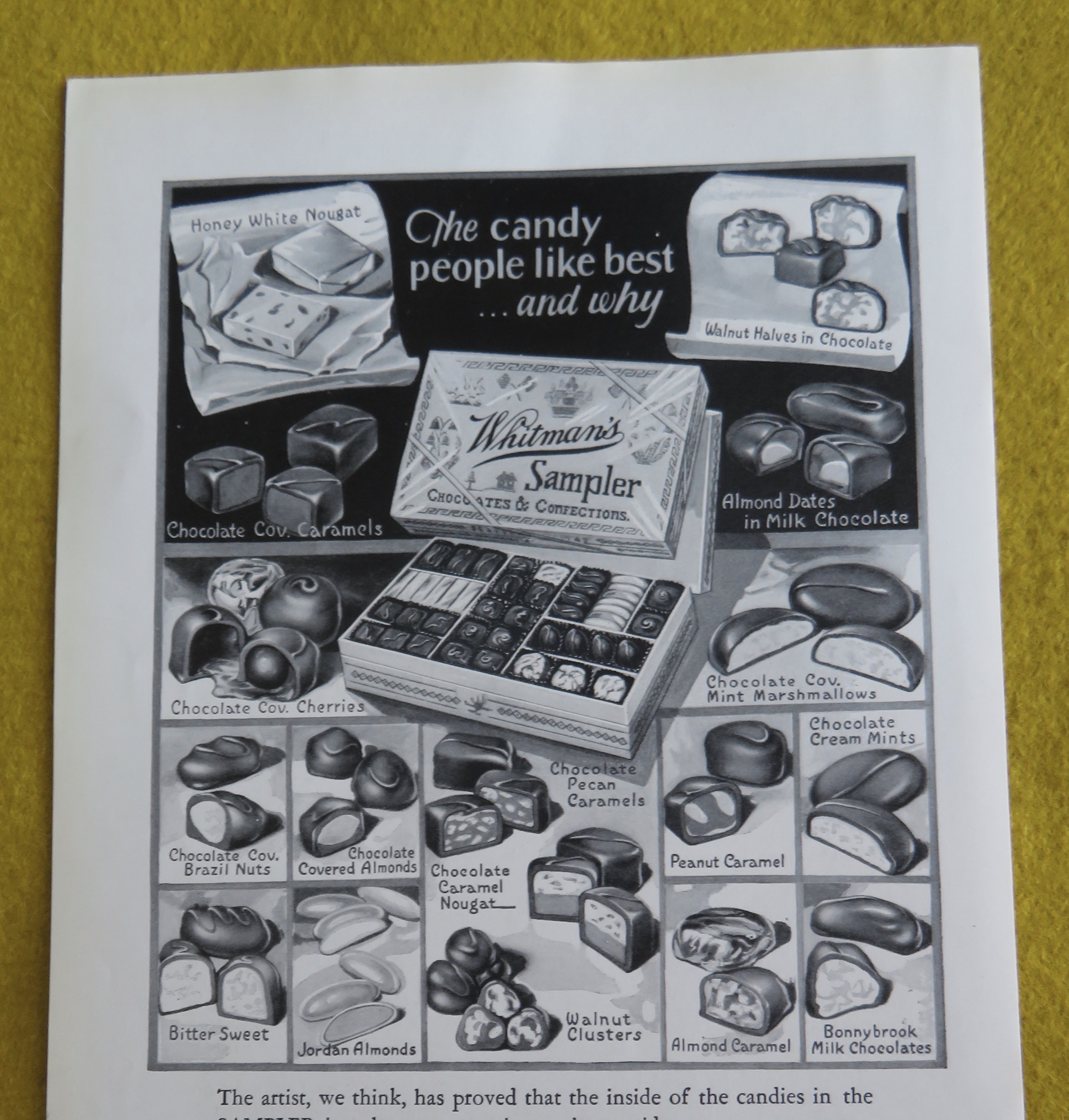 1930 Whitman's Sampler Chocolates with Variety Of Candy
