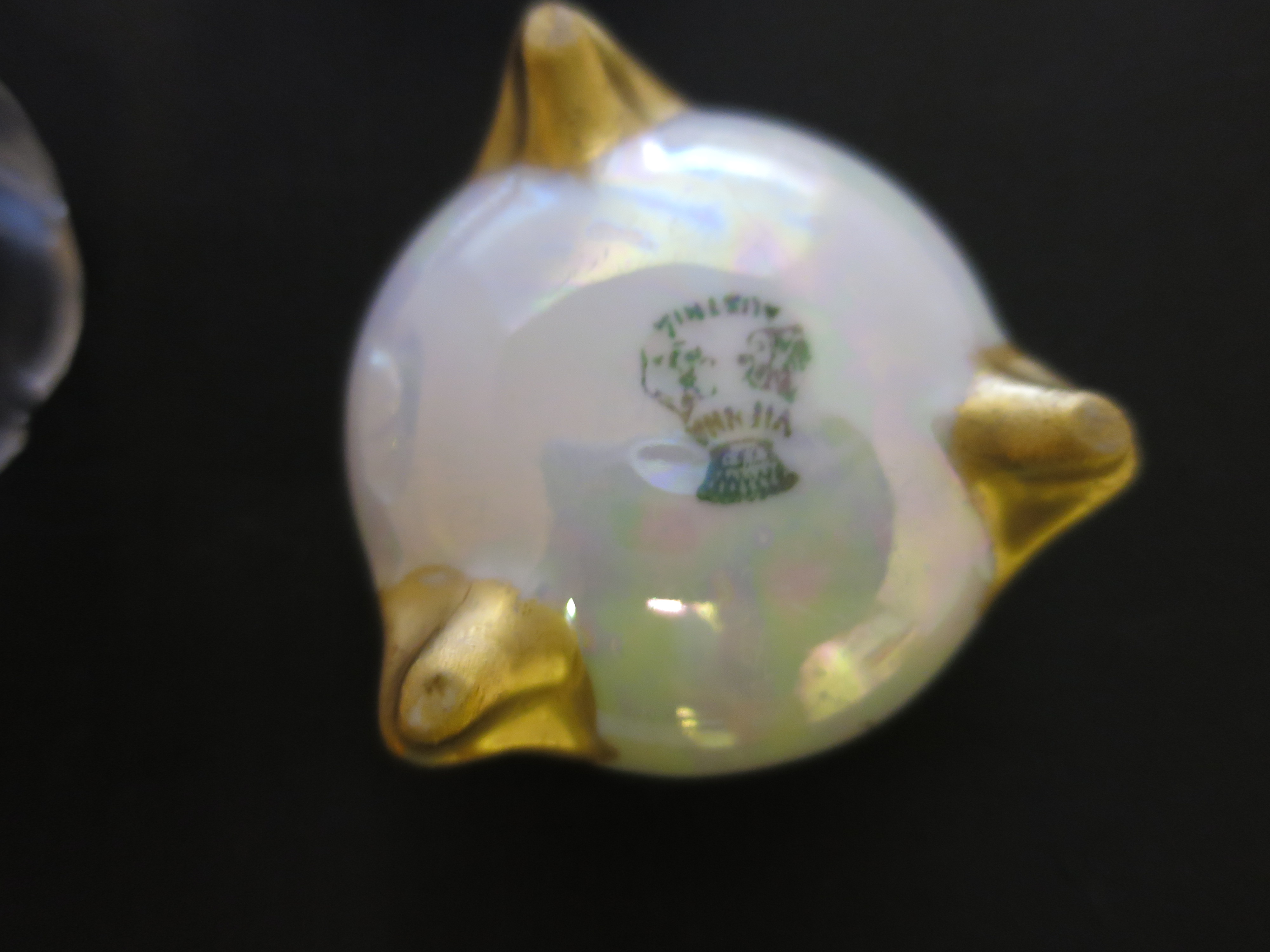 Salt Cellar Cut Pressed Crystal Porcelain lot of 6