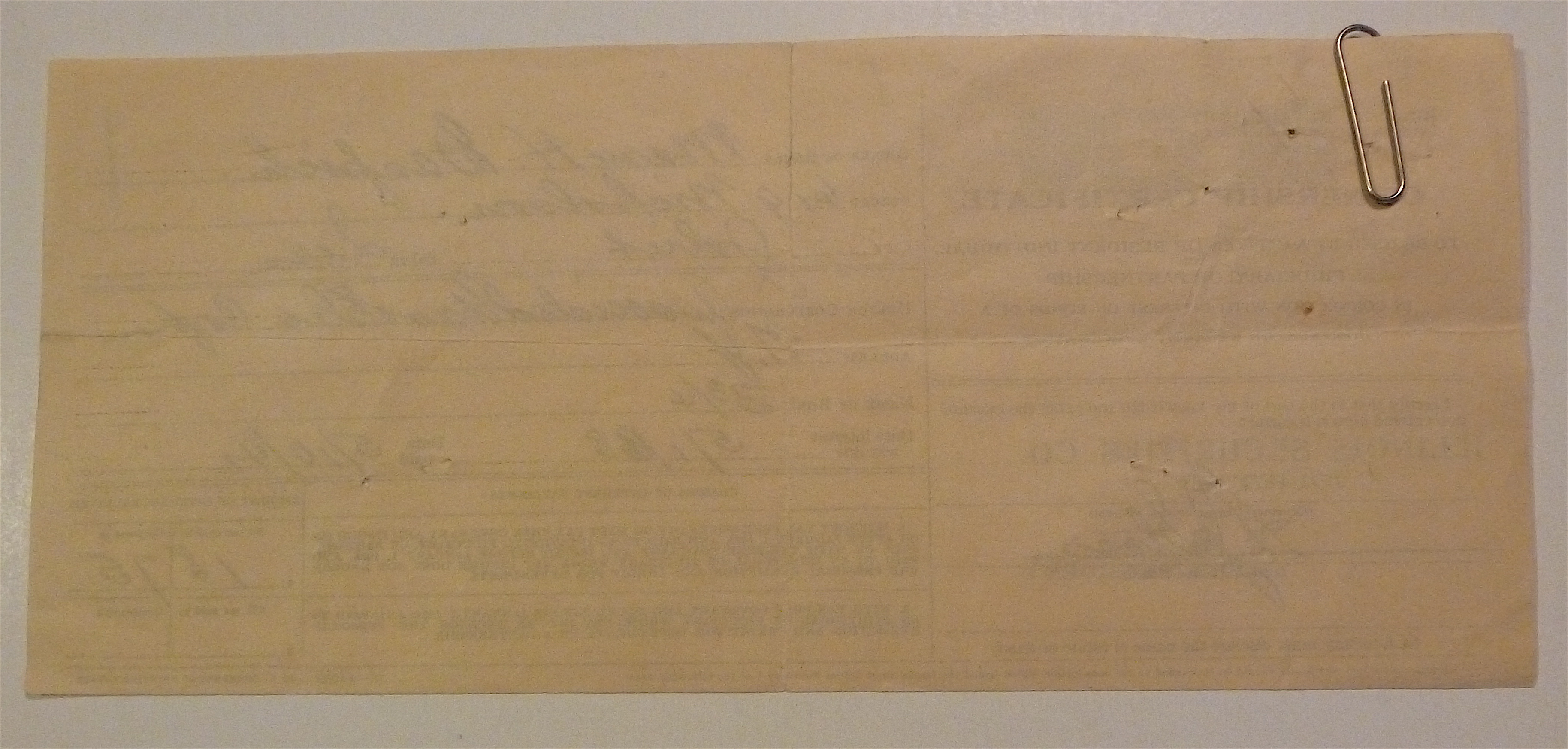 1938 Associated Gas & Electric Stock Certificate