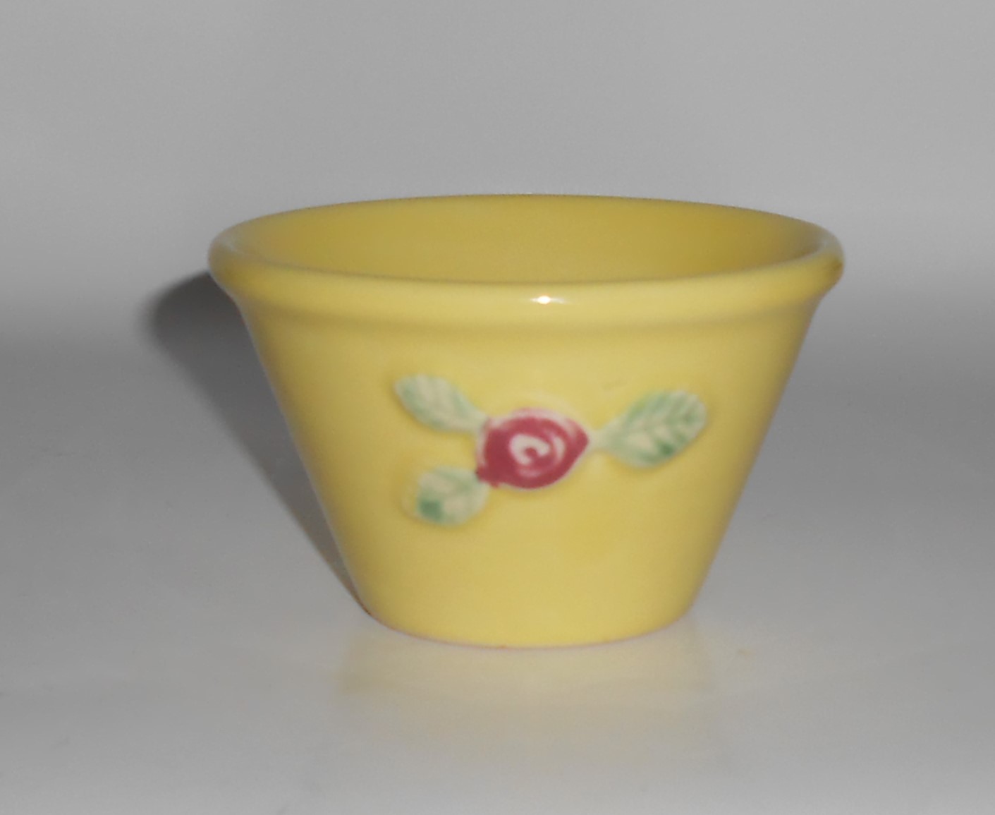 VINTAGE Coors Pottery Rosebud Early Yellow Custard Cup
