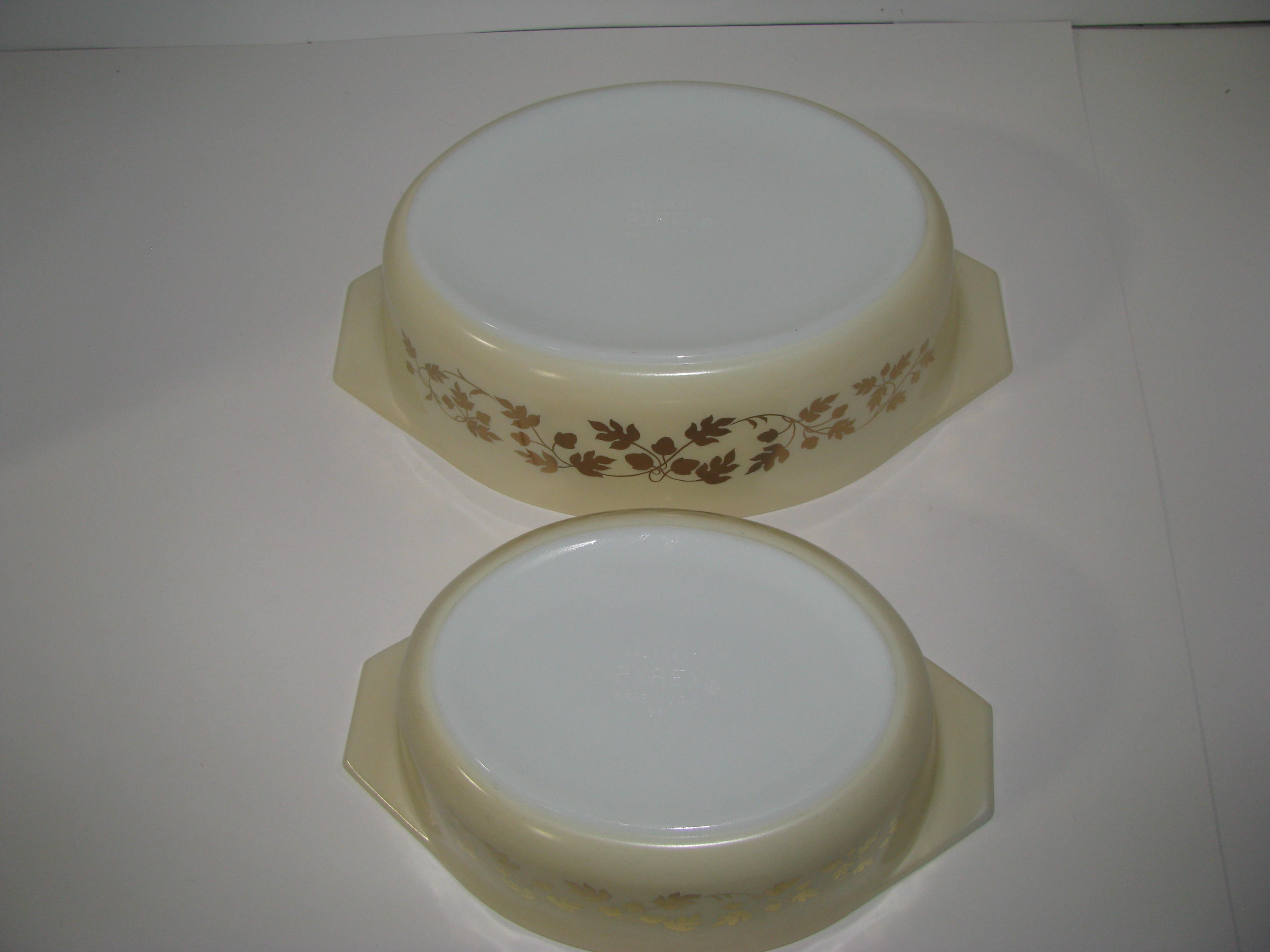 Vintage Pyrex Golden Acorn Casserole Dishes