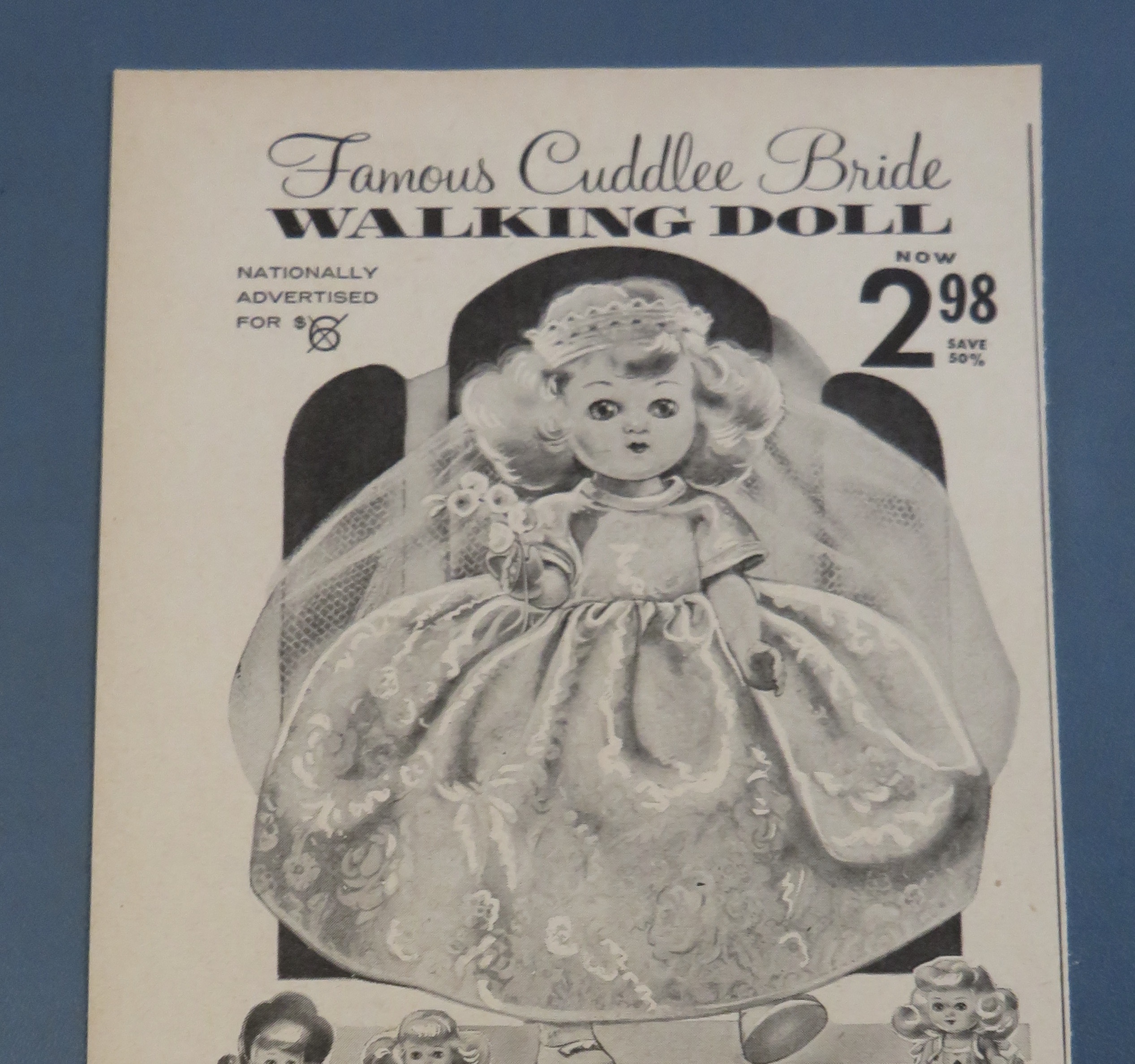 1956 Cuddlee Bride Walking Doll with Famous Bride Doll