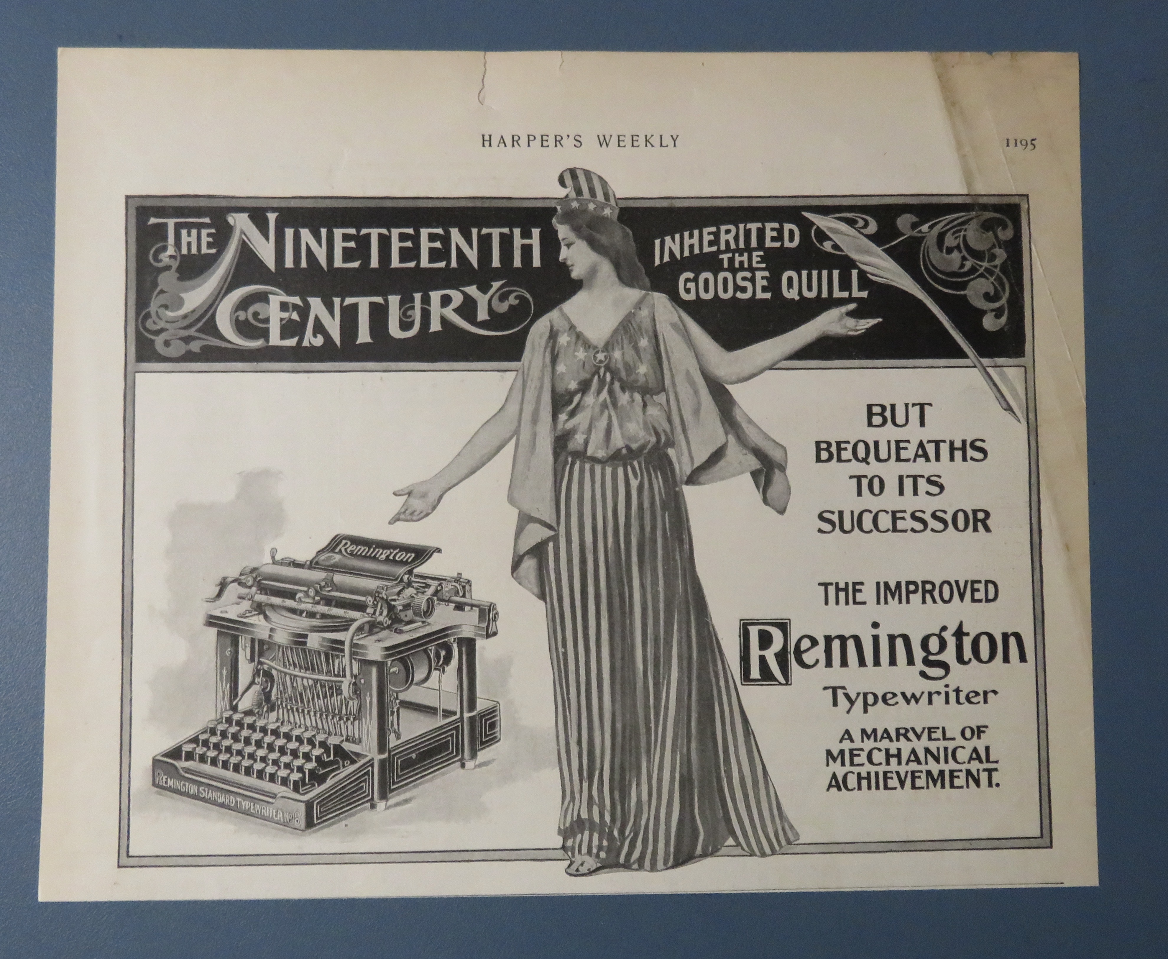 1900 Remington Typewriter with Woman & Typewriter