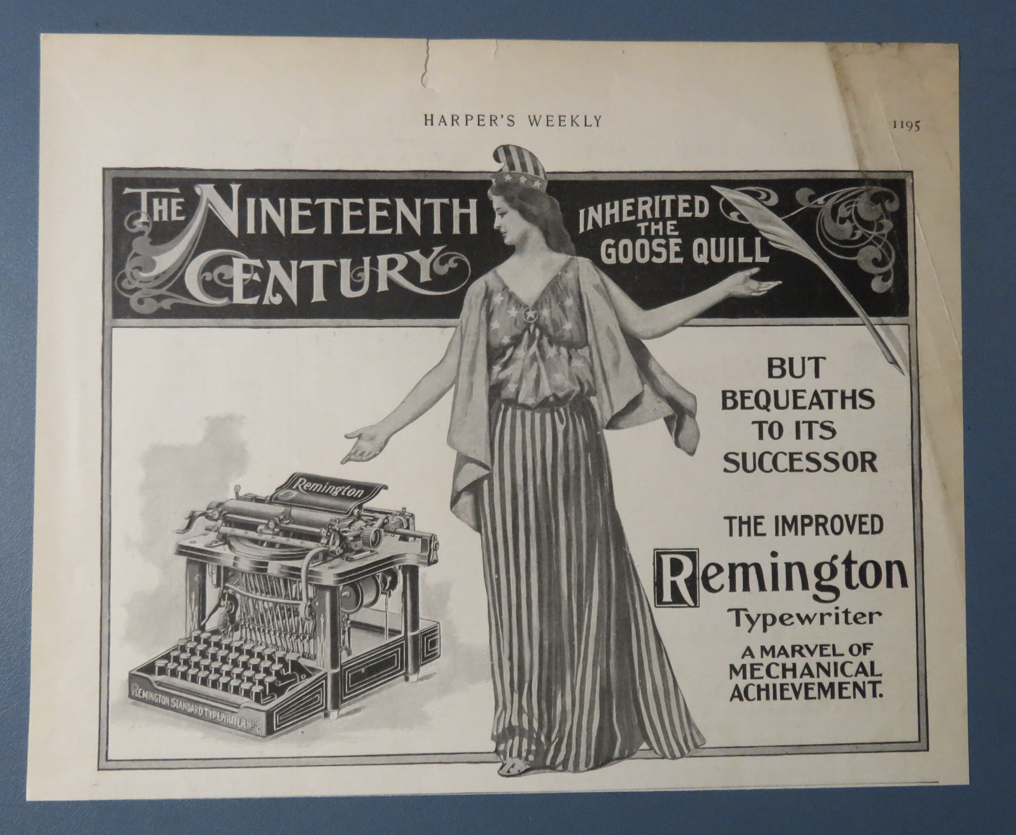 1900 Remington Typewriter with Woman & Typewriter