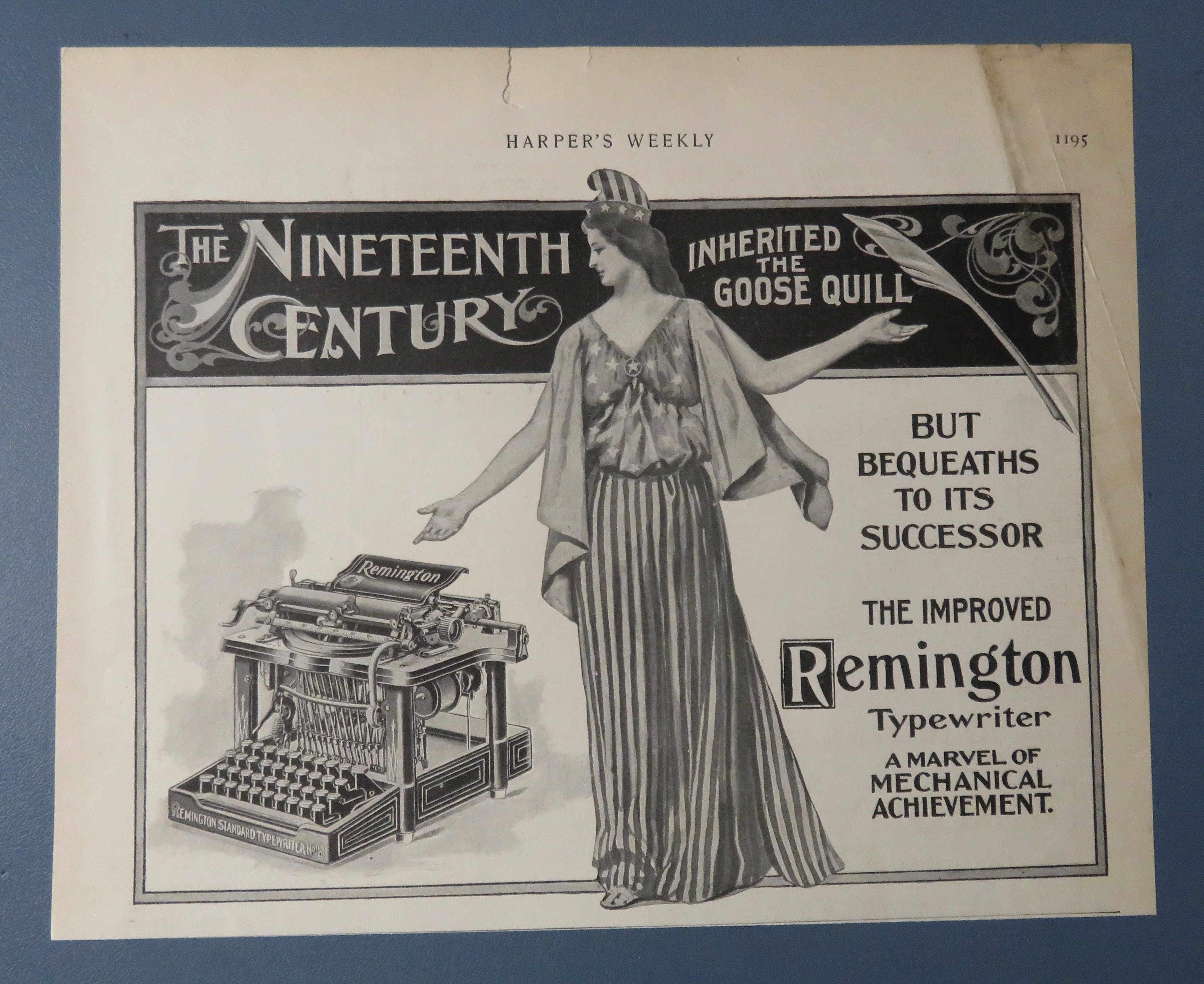 1900 Remington Typewriter with Woman & Typewriter