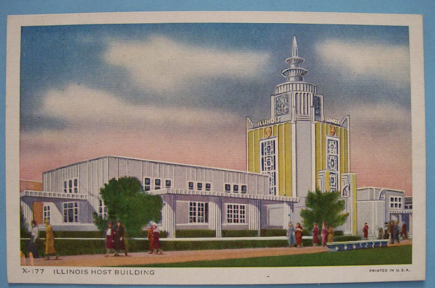 1933 Century Of Progress Ill. Host Building Postcard