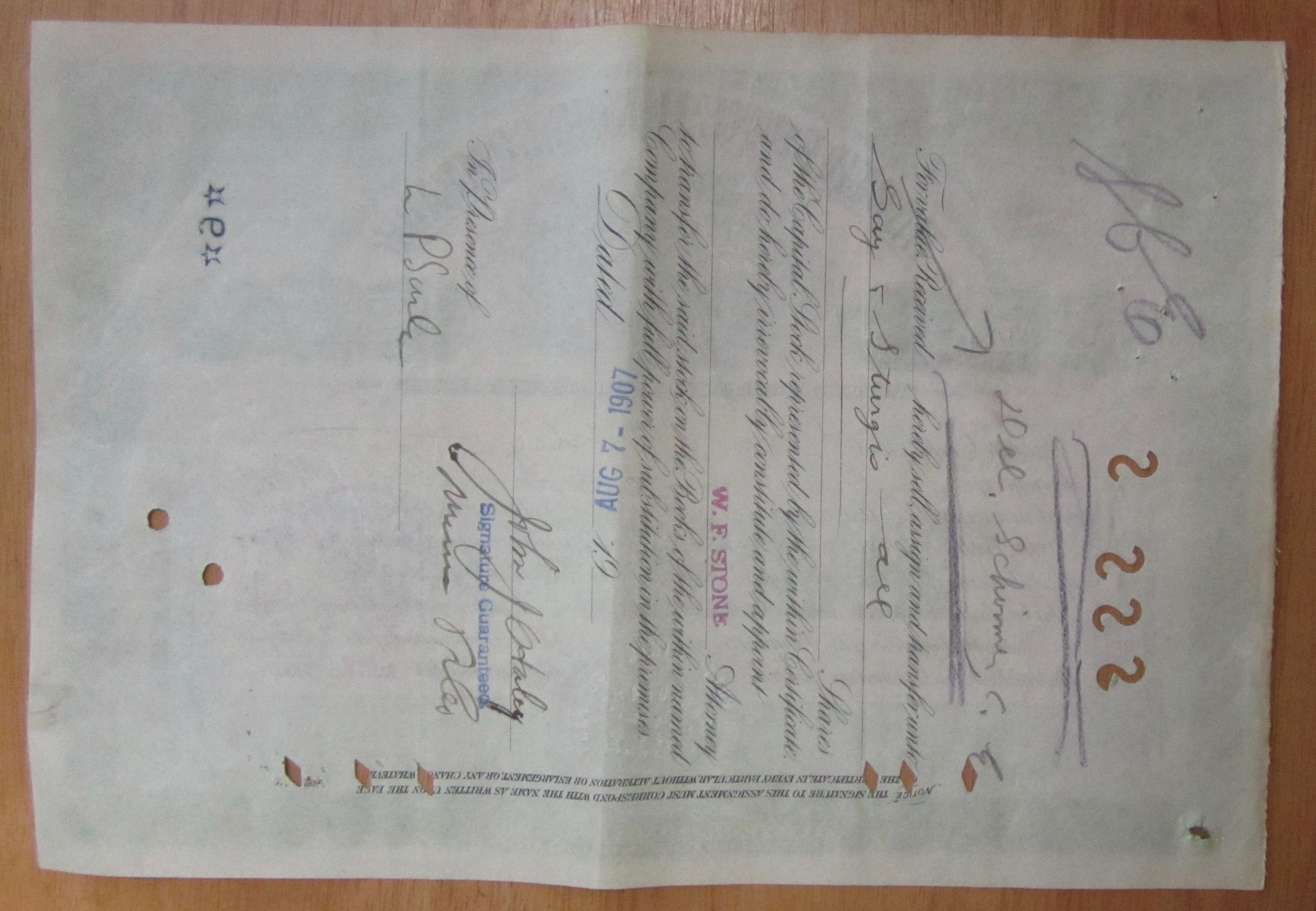 1907 North Butte Mining Company Stock Certificate