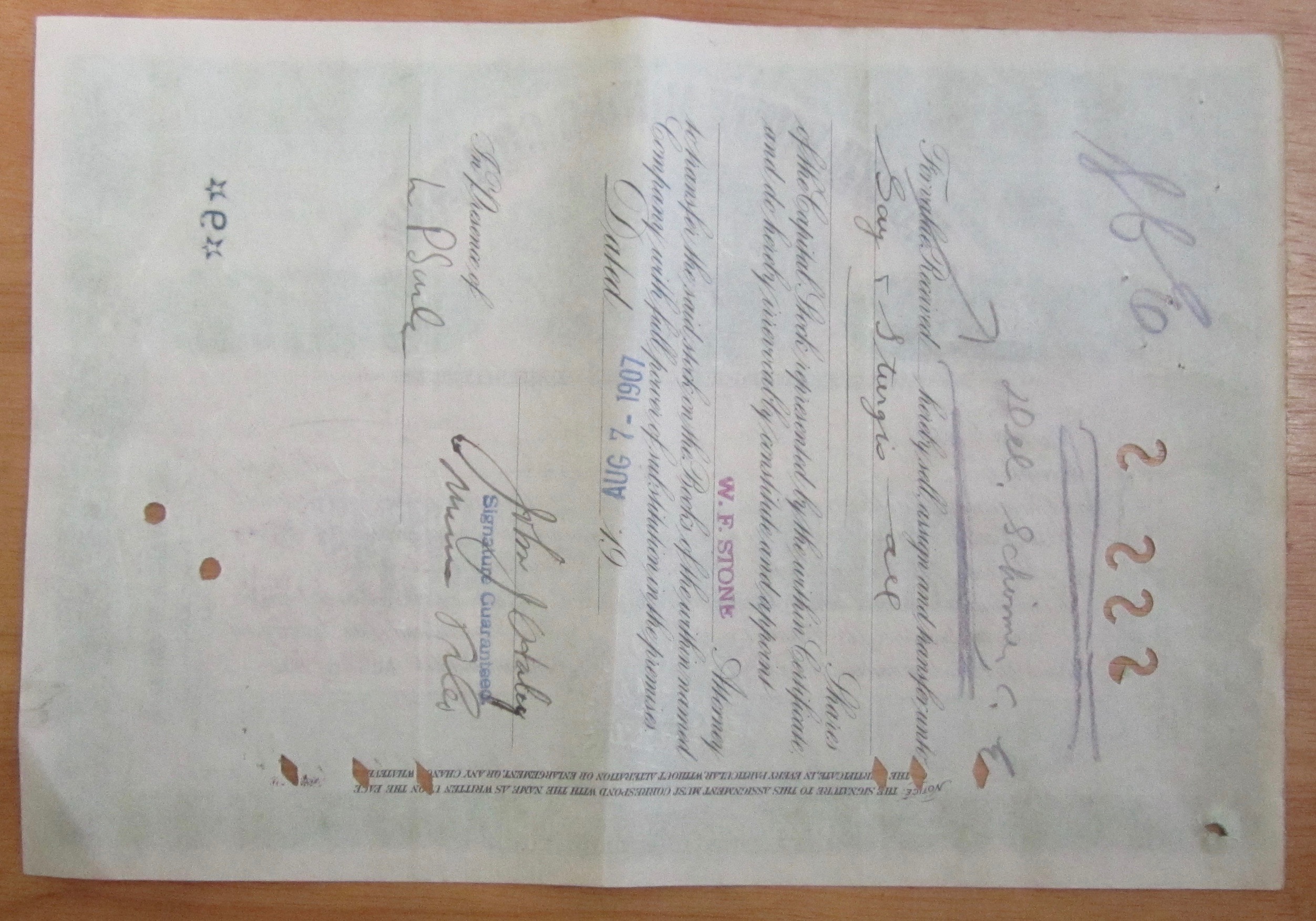 1907 North Butte Mining Company Stock Certificate