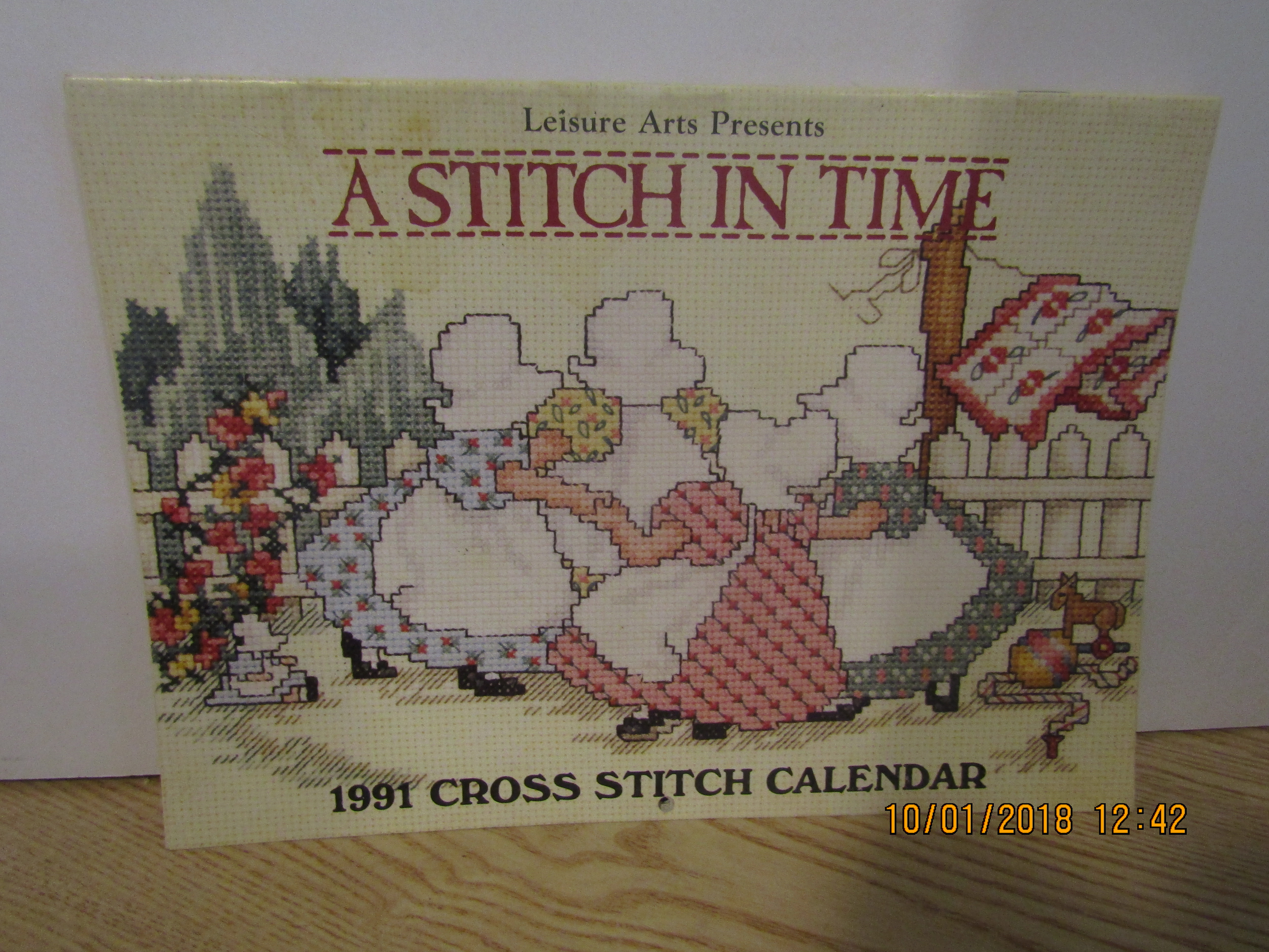LeisureArts A Stitch In Time 1991 Cross Stitch Calendar