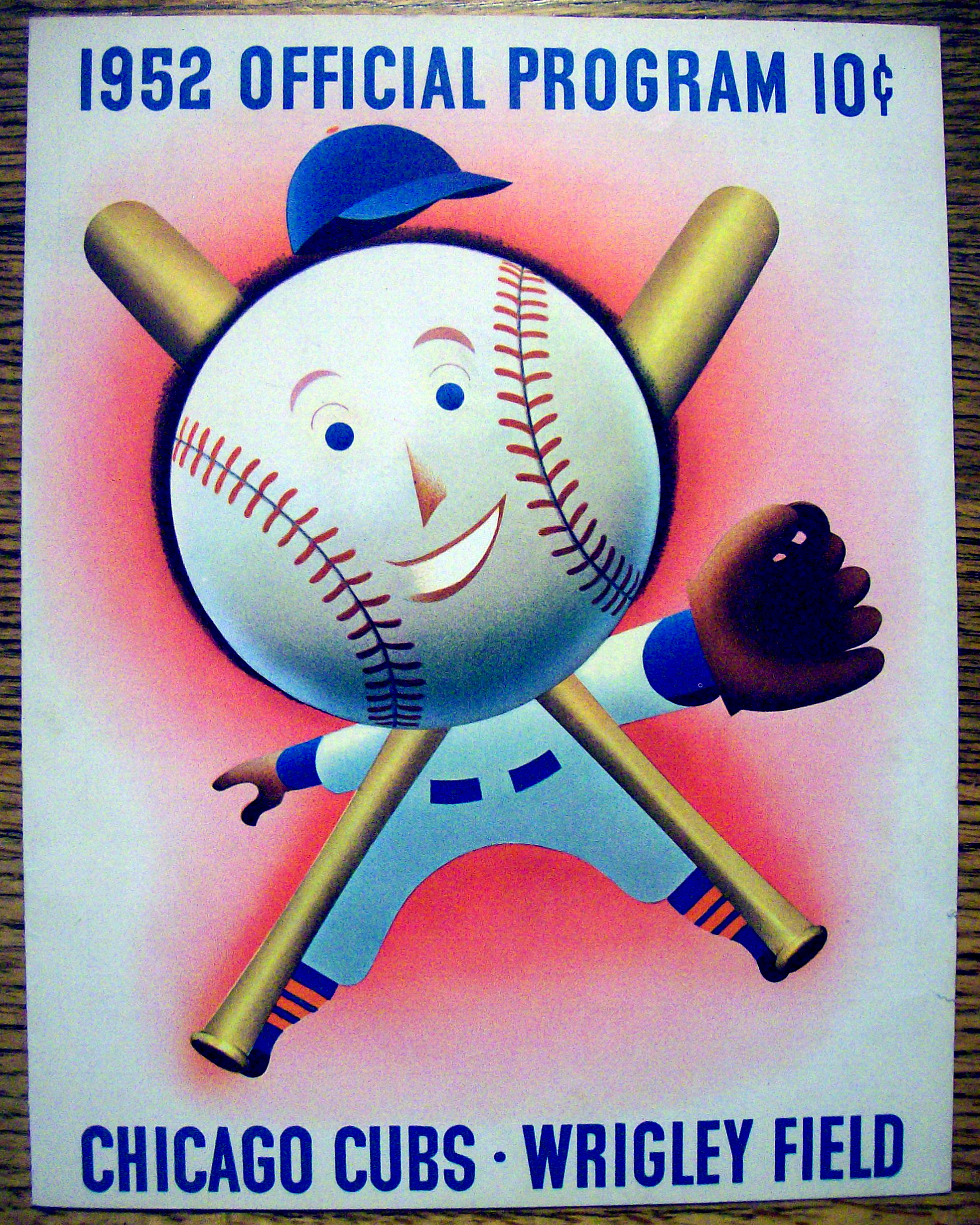 Chicago Cubs vs. Cincinnati Scorecard/Program 1952