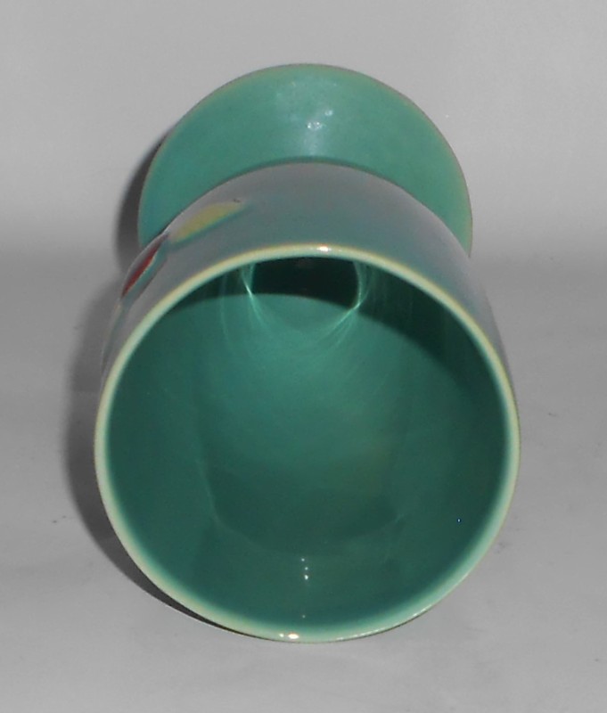 VINTAGE Coors Pottery Rosebud Rare Green Footed Tumbler #1