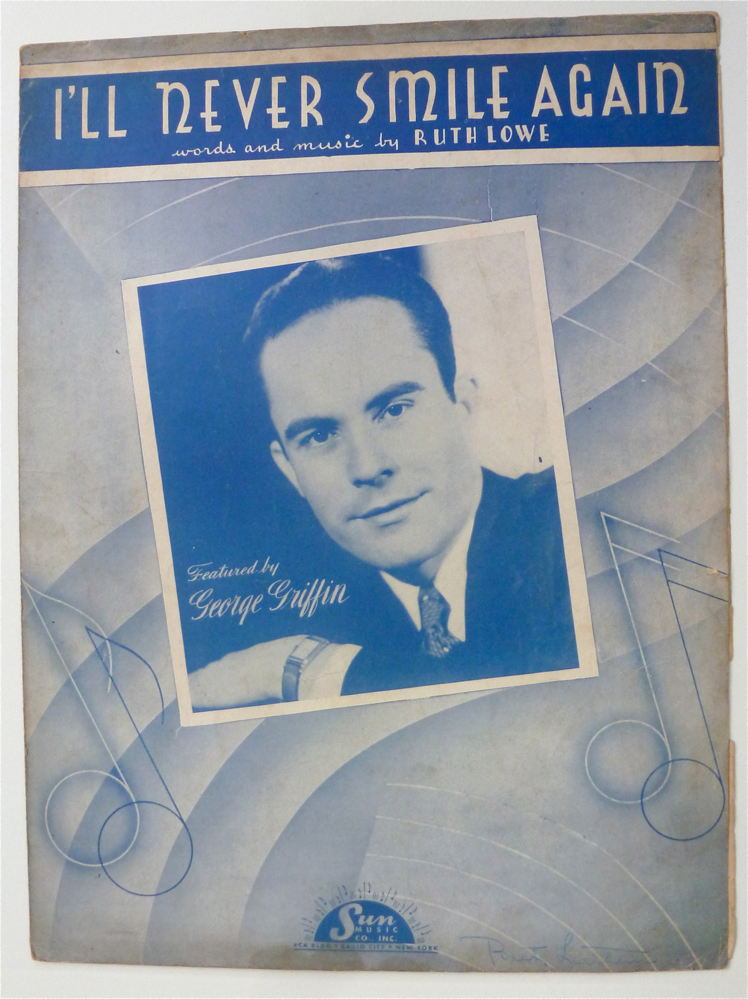 Sheet Music For 1939 I'll Never Smile Again