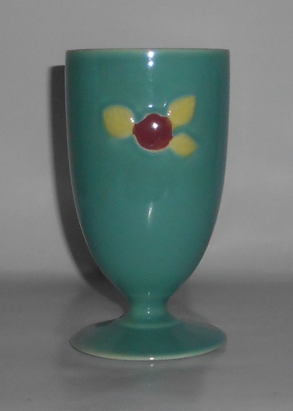VINTAGE Coors Pottery Rosebud Rare Green Footed Tumbler #1
