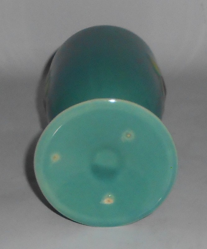 VINTAGE Coors Pottery Rosebud Rare Green Footed Tumbler #1