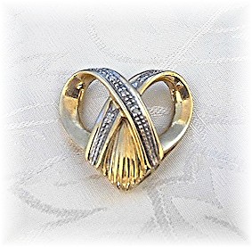 10K Gold and Diamond Omega Slide Pendant