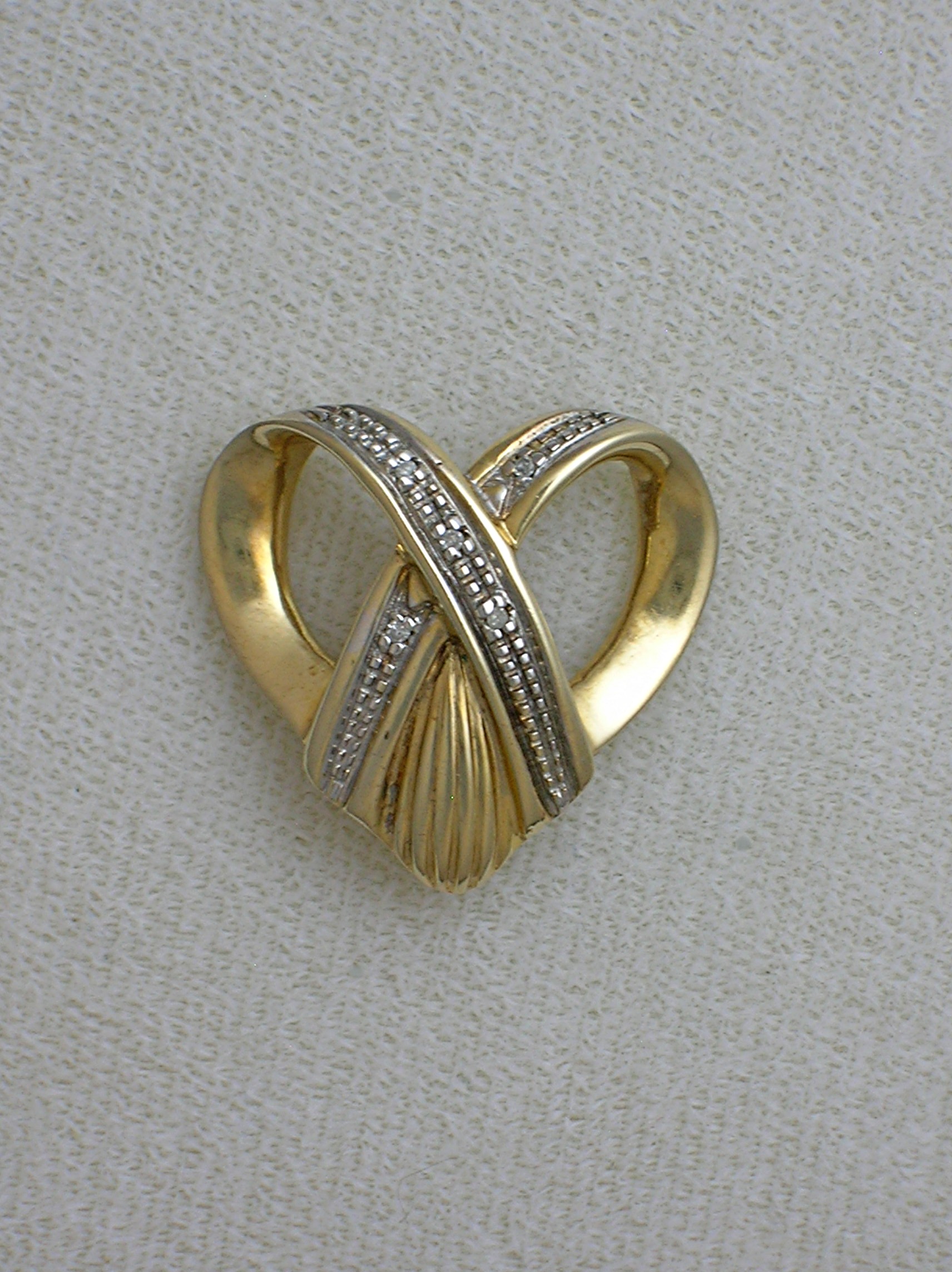 10K Gold and Diamond Omega Slide Pendant