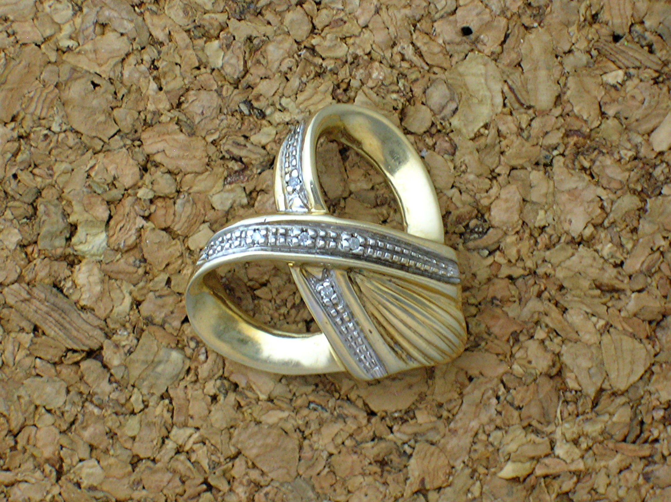 10K Gold and Diamond Omega Slide Pendant