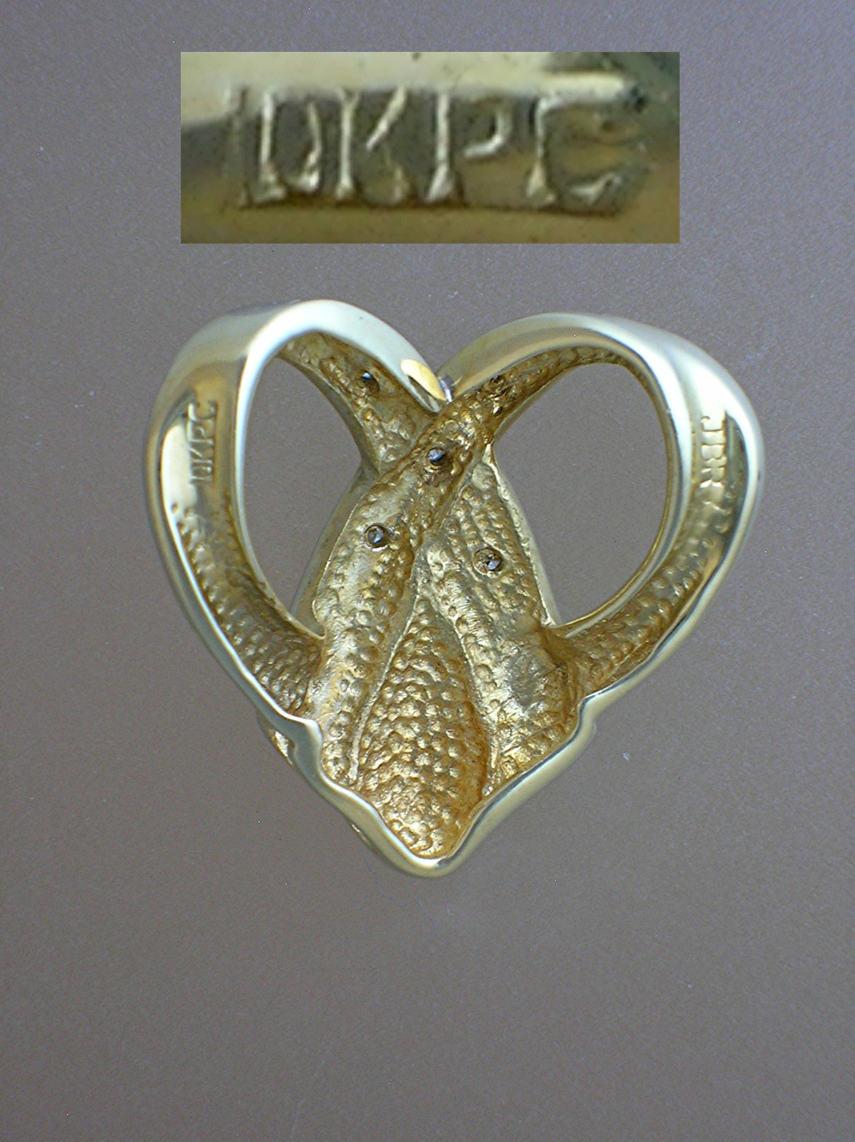10K Gold and Diamond Omega Slide Pendant