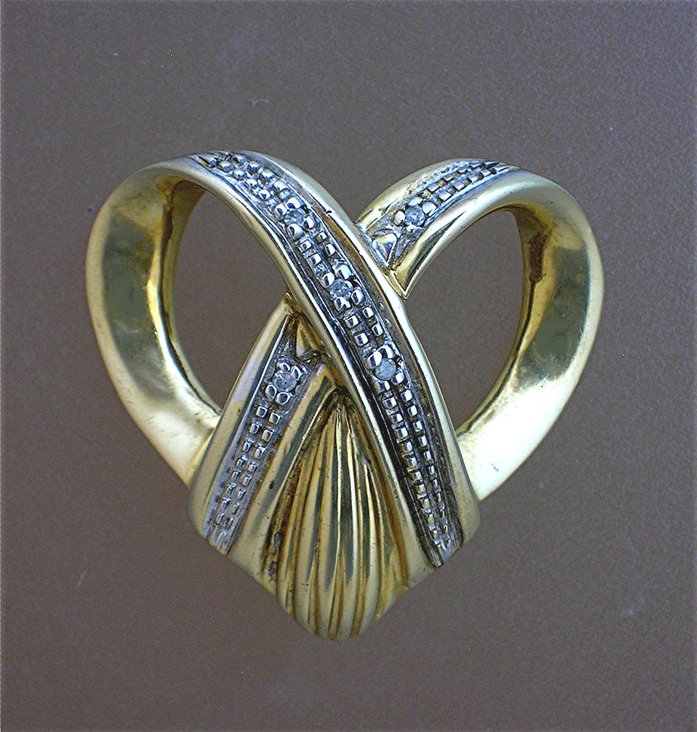 10K Gold and Diamond Omega Slide Pendant