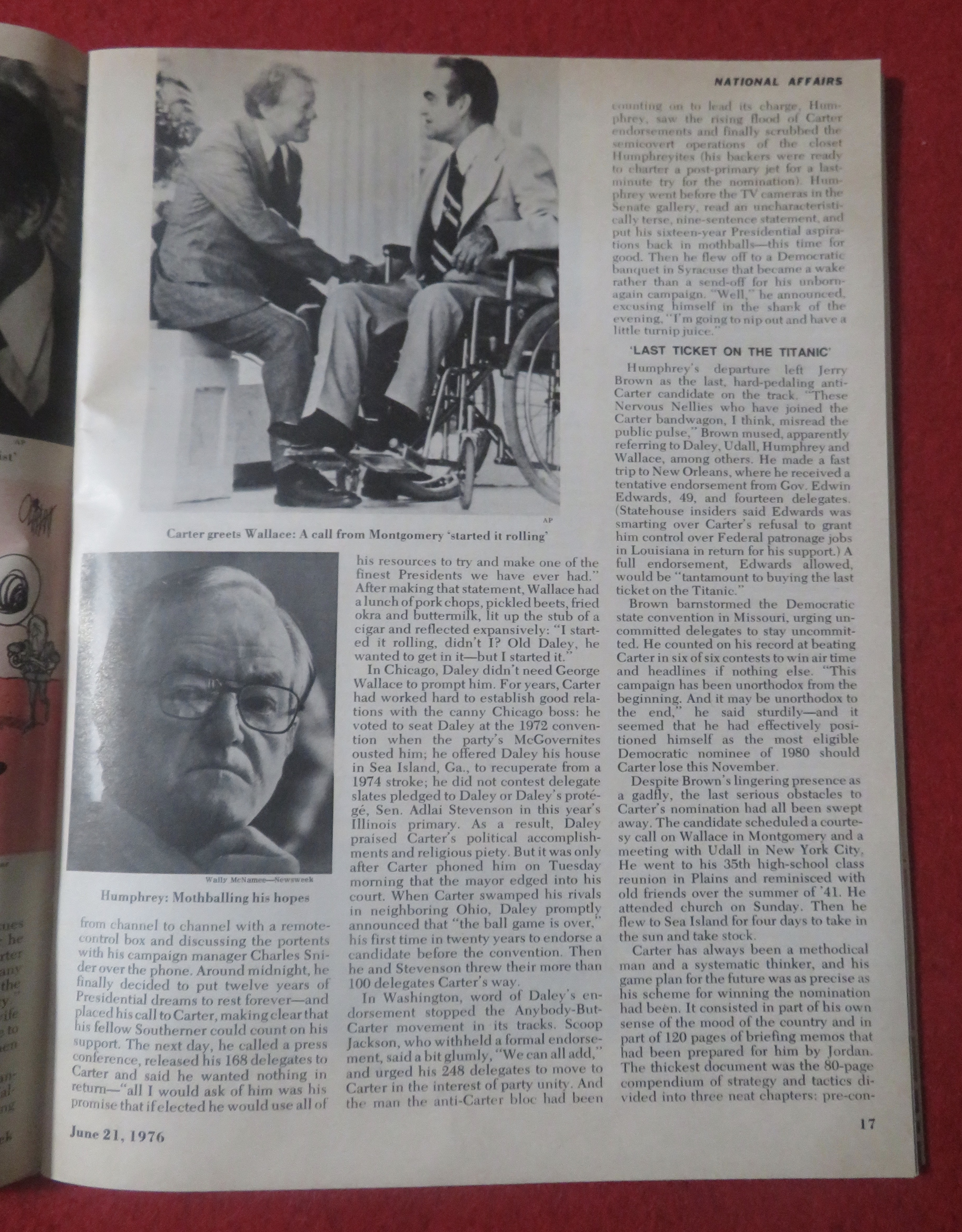 Newsweek Magazine June 21, 1976 Carter's Game Plan