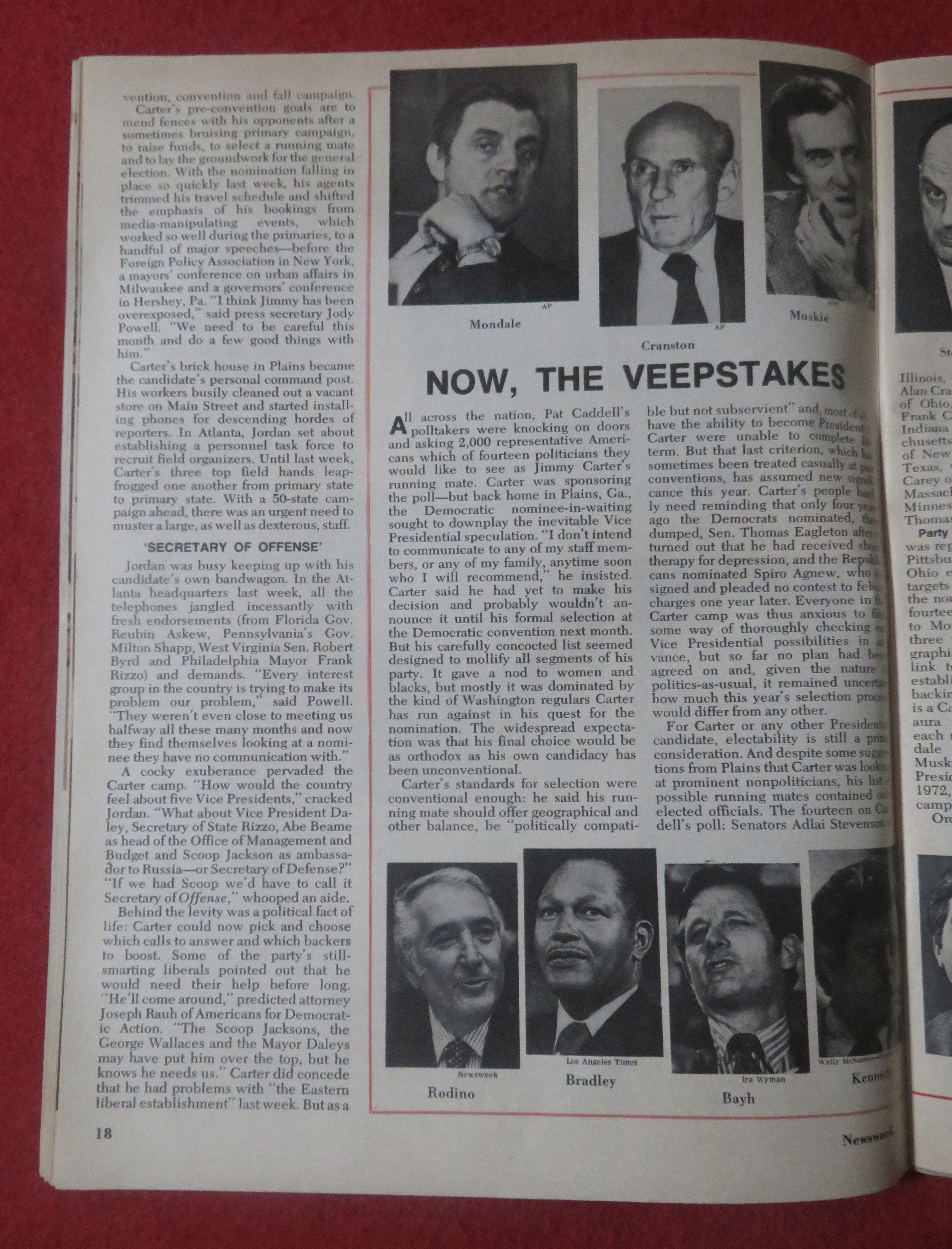Newsweek Magazine June 21, 1976 Carter's Game Plan