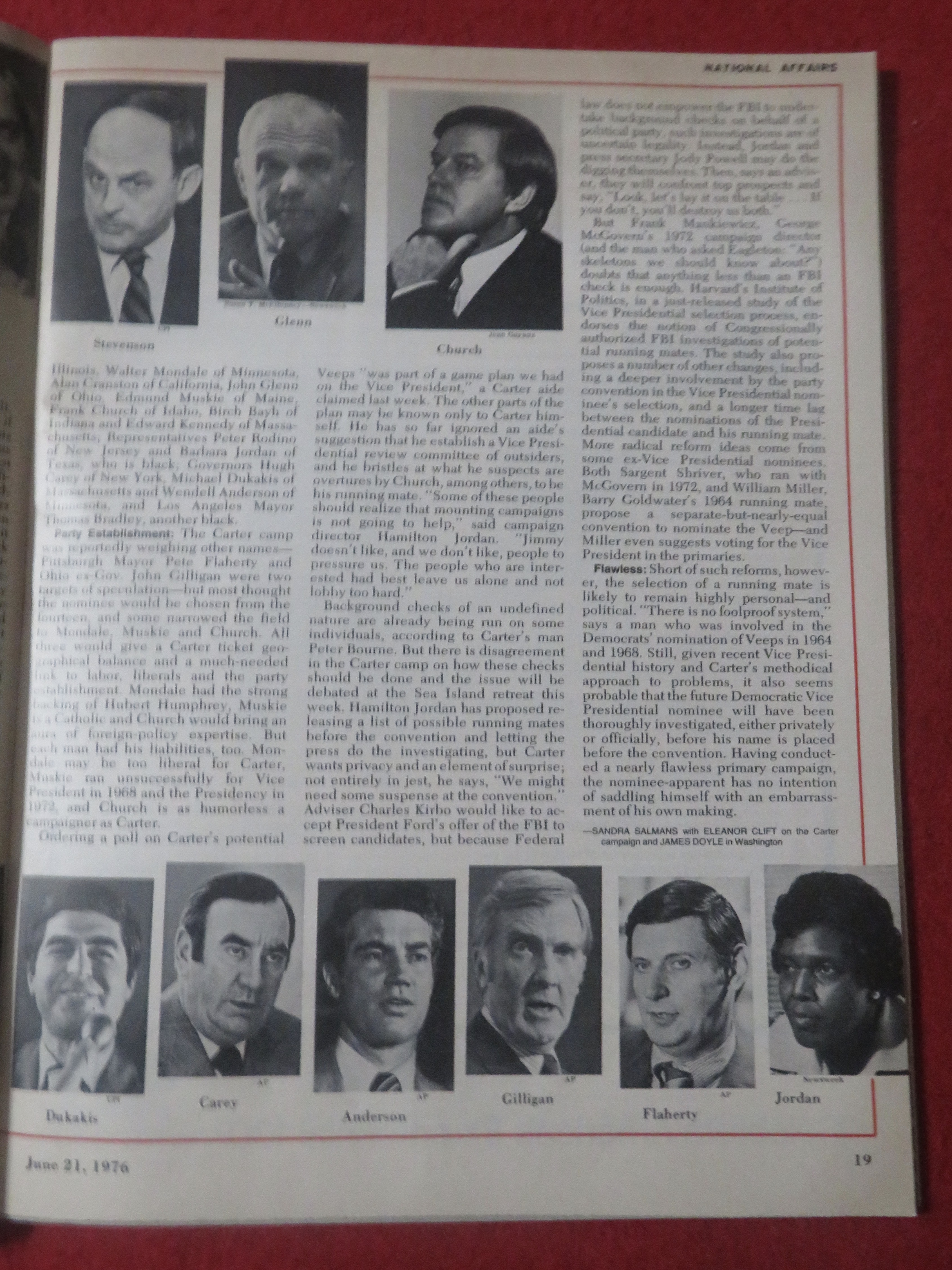 Newsweek Magazine June 21, 1976 Carter's Game Plan
