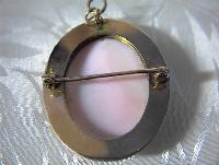 Rose Gold and Rare Pink Coral Cameo Brooch